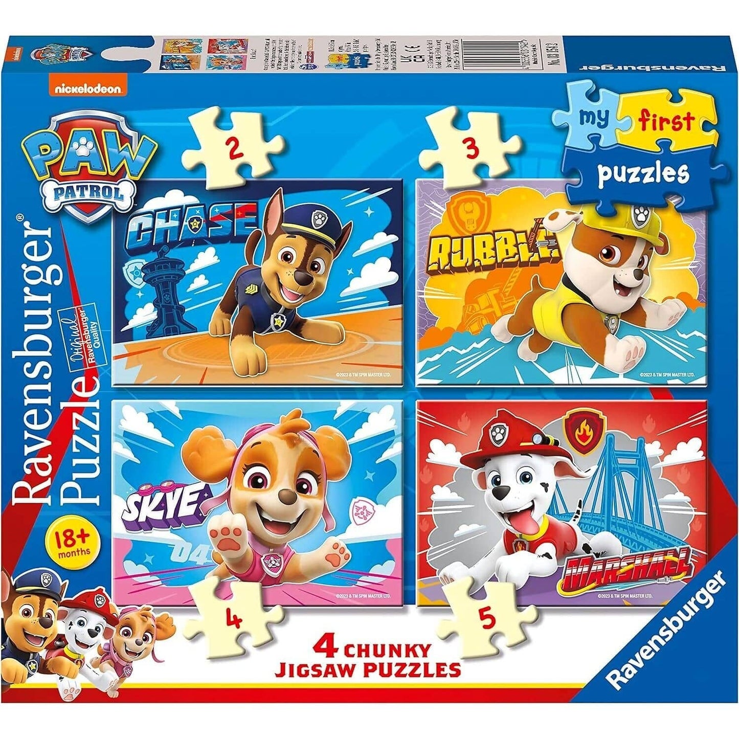 Ravensburger - Paw Patrol My First Jigsaw Puzzles 2pc+ 3pc+ 4pc+ 5pc