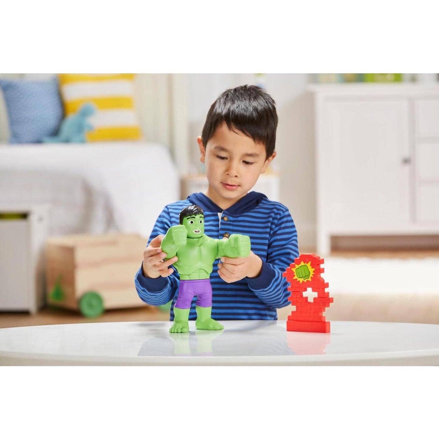 Marvel - Spidey And His Amazing Friends Power Smash Hulk Preschool Toy Face-changing 10-inch Hulk Action Figure Ages 3+