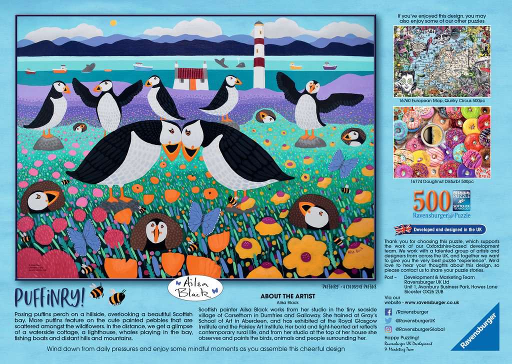 Ravensburger - Puffinry! Jigsaw Puzzle 500 Pieces