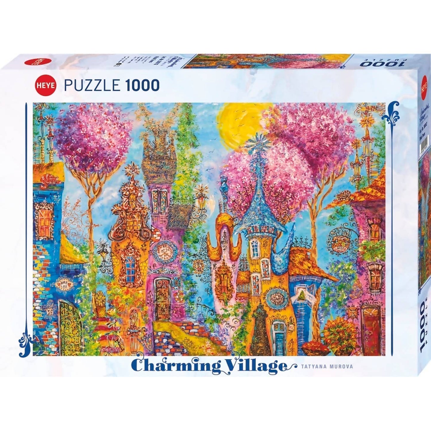 Heye - Charming Village Pink Trees Jigsaw Puzzle 1000 Pieces