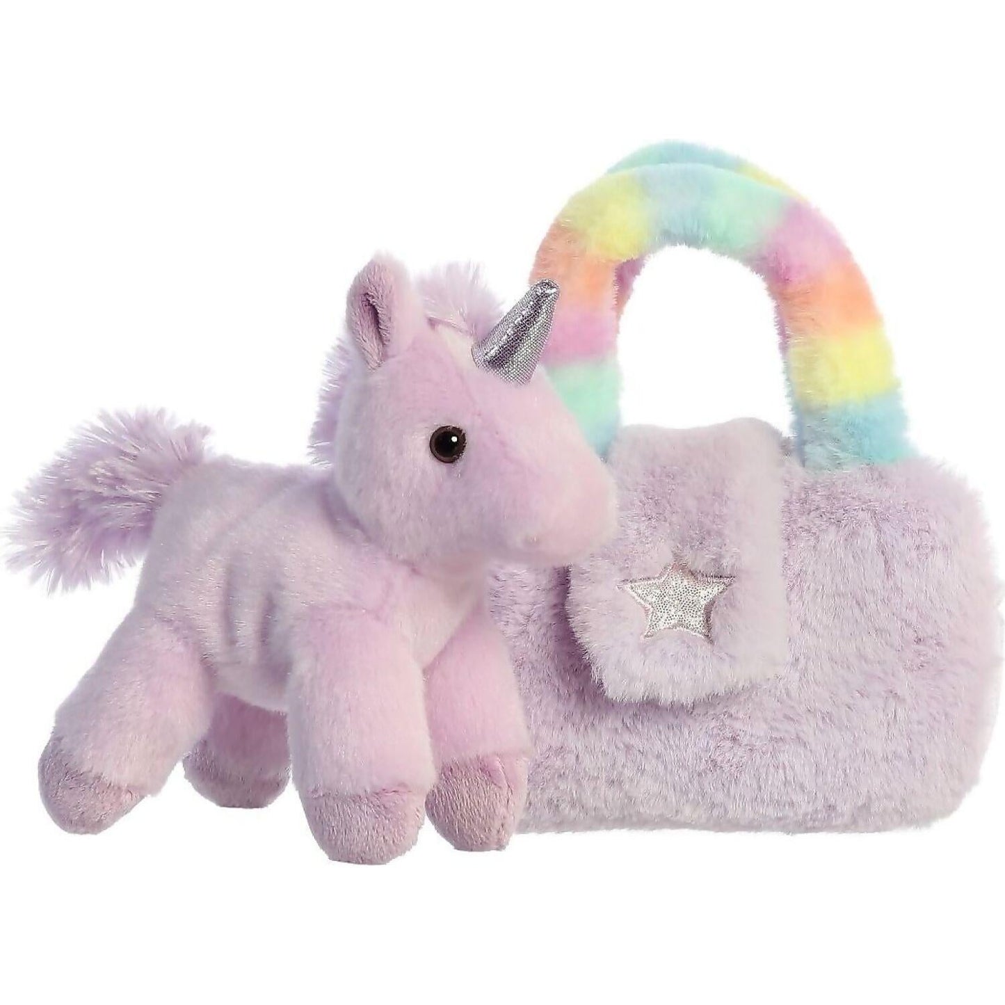 Cotton Candy - Fancy Pals Unicorn In Purple Plush Bag