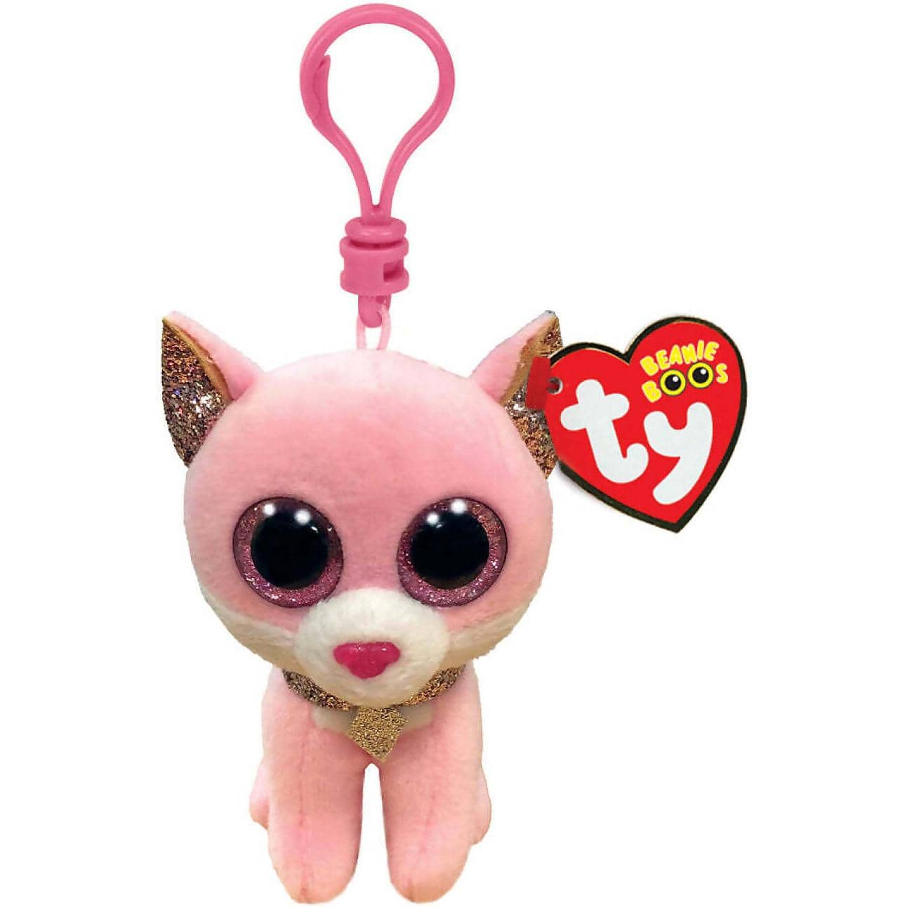 Ty - Beanie Boos - Clip On Fiona Pink Cat 10cm