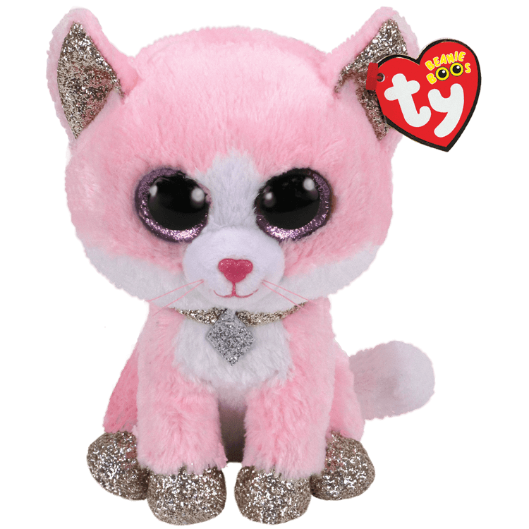 Ty Beanie Boos - Fiona - Pink Cat  23cm Medium