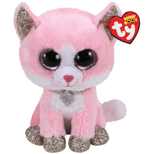 Ty Beanie Boos - Fiona - Pink Cat  23cm Medium