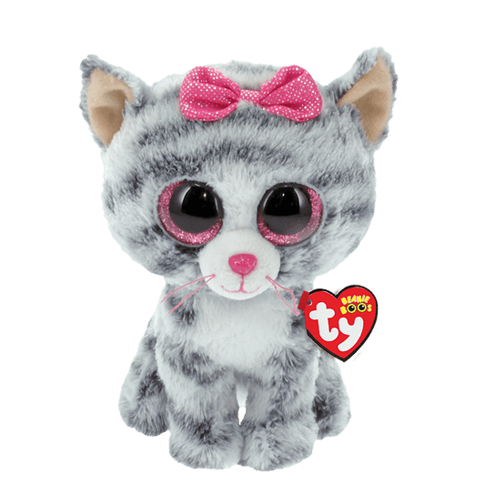 Ty -  Beanie Boos - Kiki - Grey Striped Cat 15cm Small
