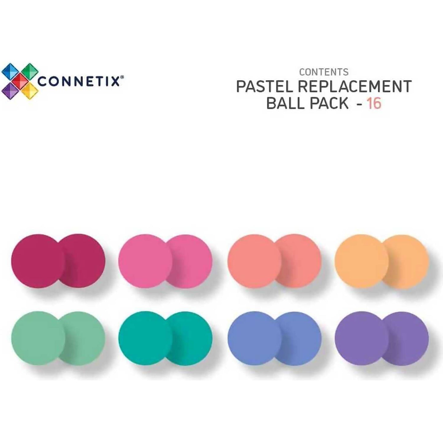 Connetix - Pastel Replacement Balls Pack 16pc