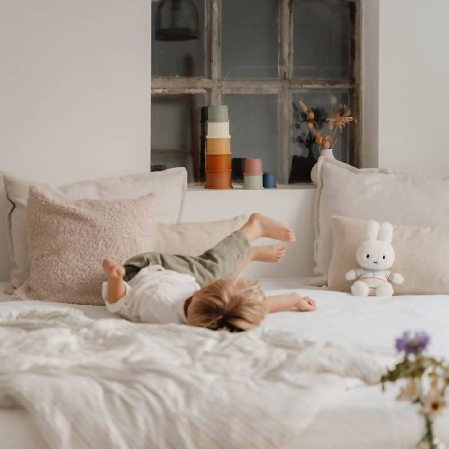 Little Dutch - Miffy Vintage Stripes Soft Toy Small 25cm Plush - Jasnor