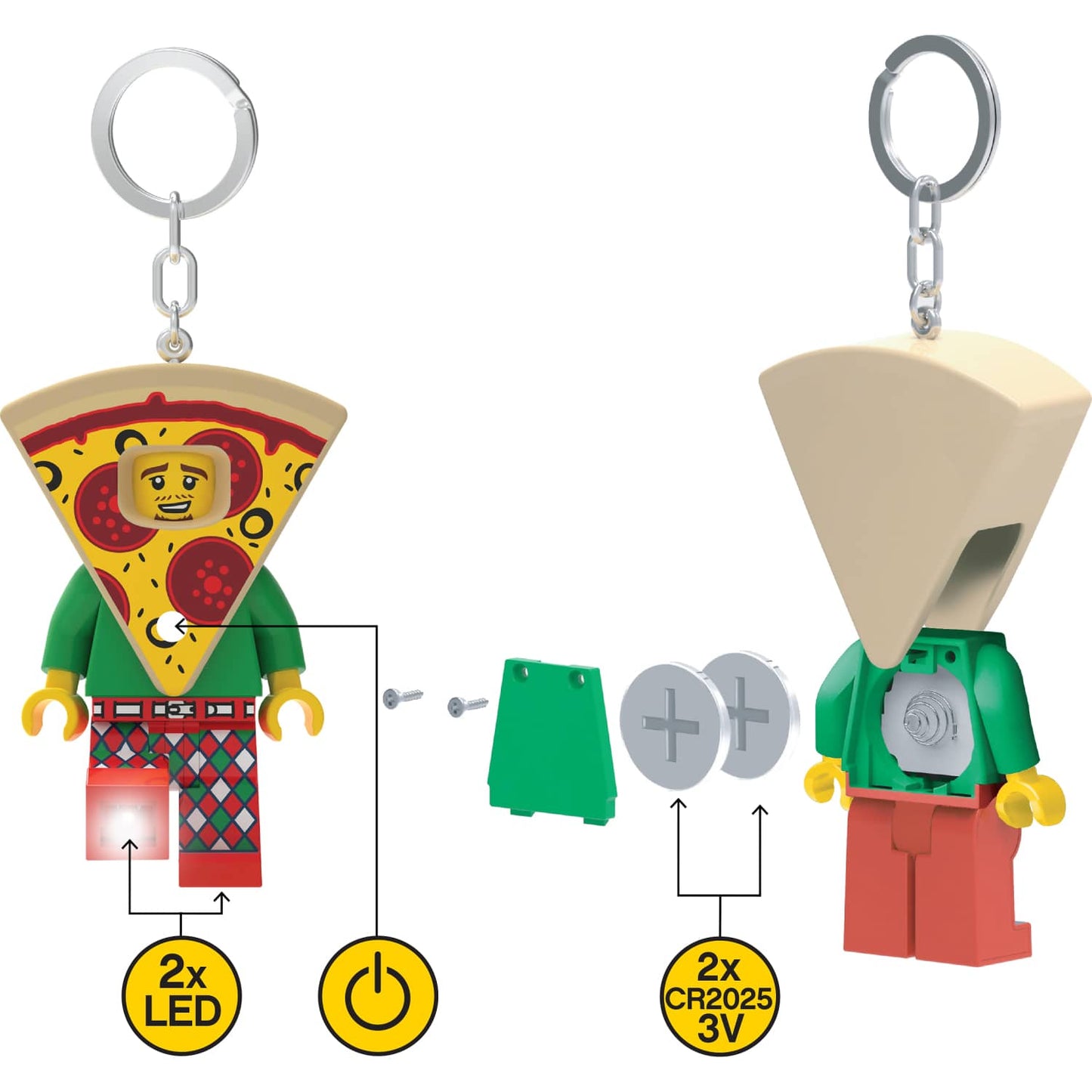 LEGO Pizza Guy Minifigure LED Key Light