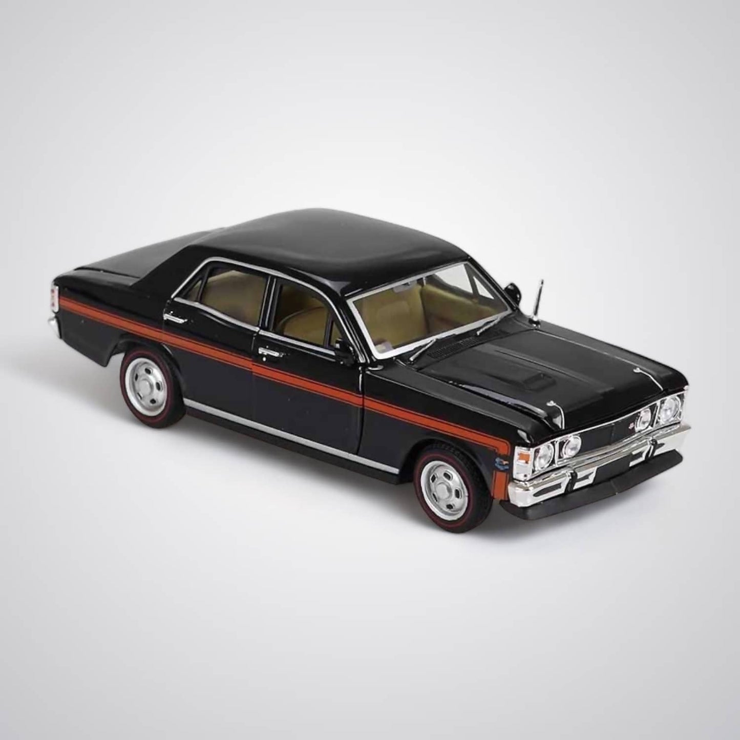DDA Collectibles 1:32 Scale - Ford Falcon XW GTHO PHASE II Black with Orange Stripe - Diecast Model