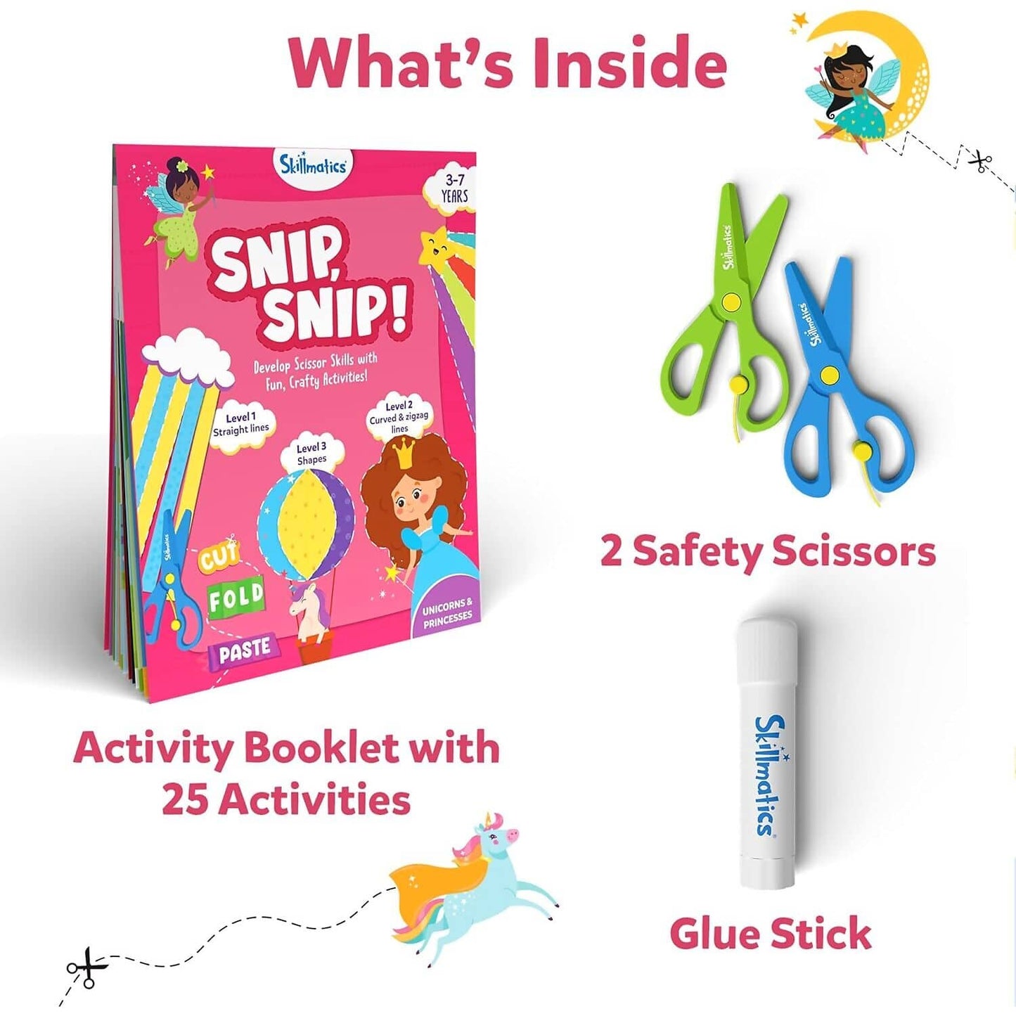 Skillmatics - Snip Snip! Unicorn & Princesses Art & Craft Activity Kit