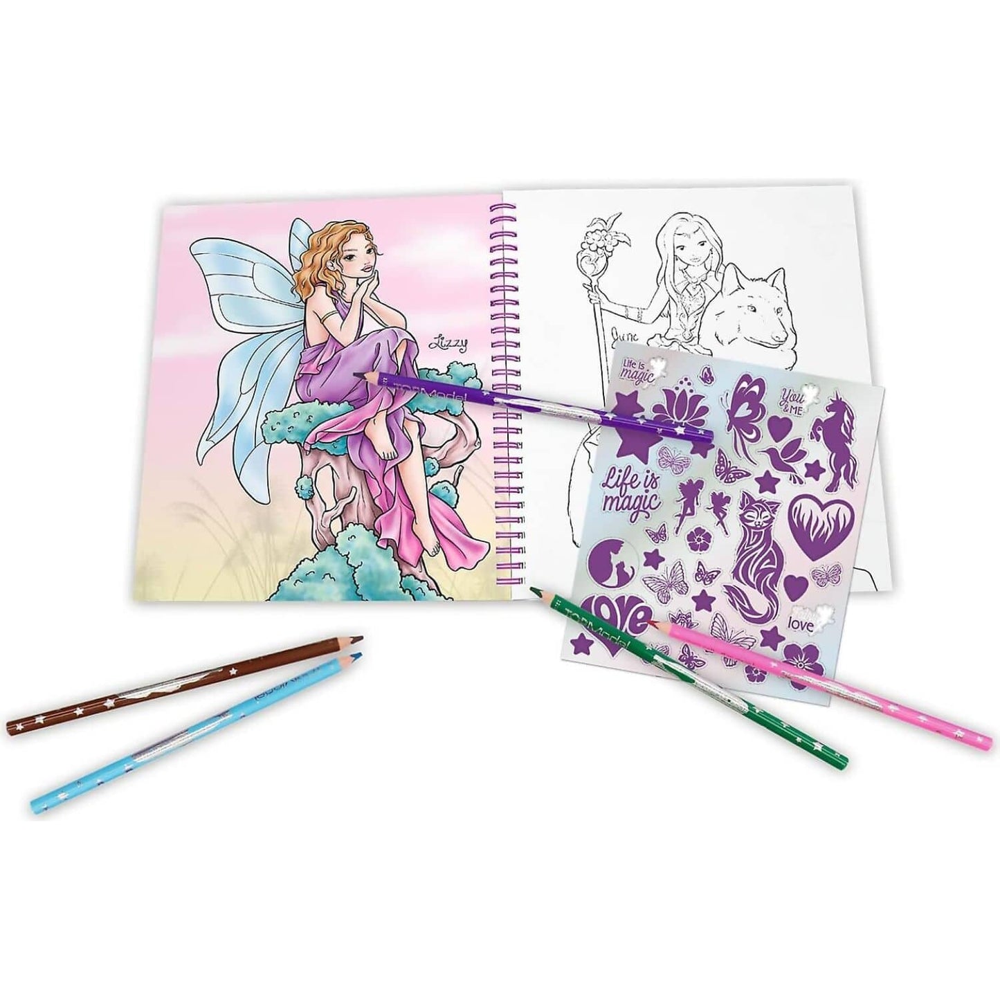 Topmodel - Colouring Book With Sequins Fairy Love