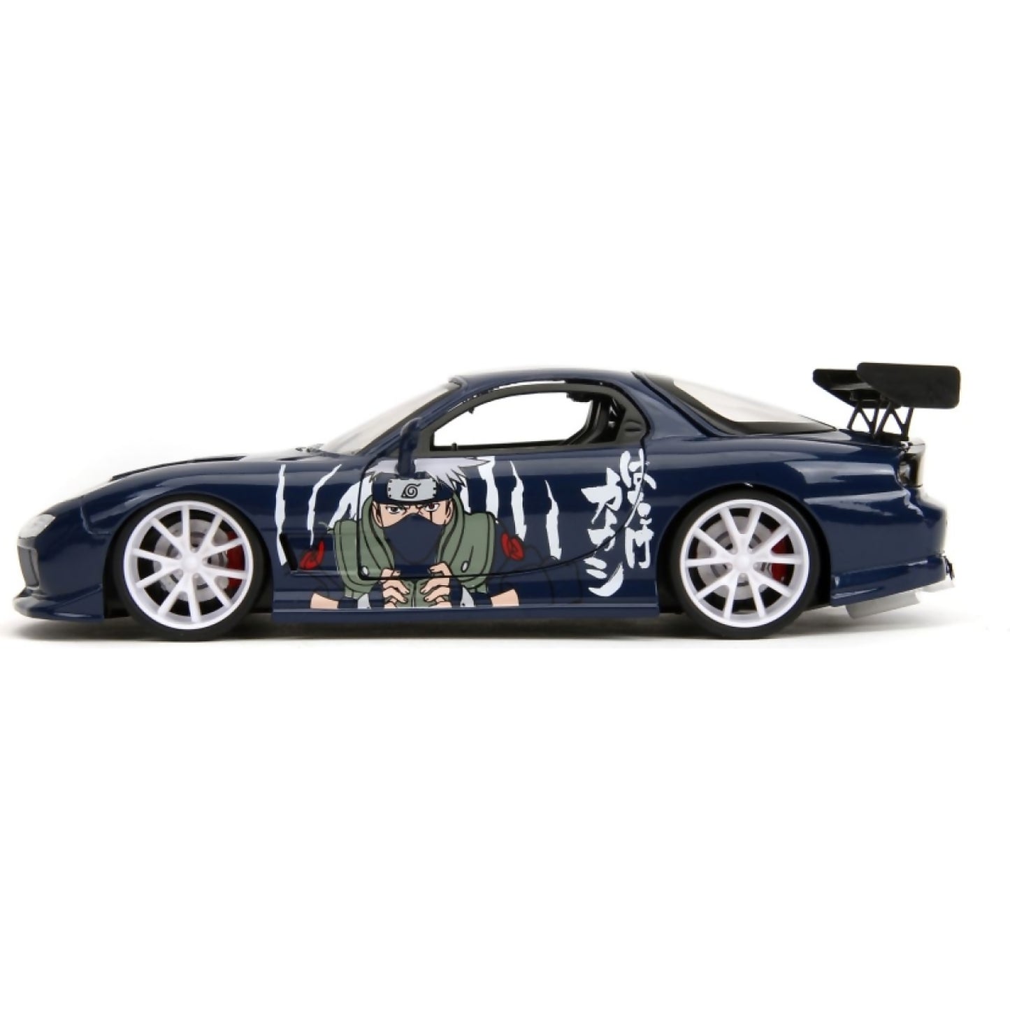 Jada Toys - 1993 Mazda RX-7 V2 with Naruto Shippuden Artwork & Kakashi Hatake Figure 1:24 Scale Diecast Vehicle & Figure Set