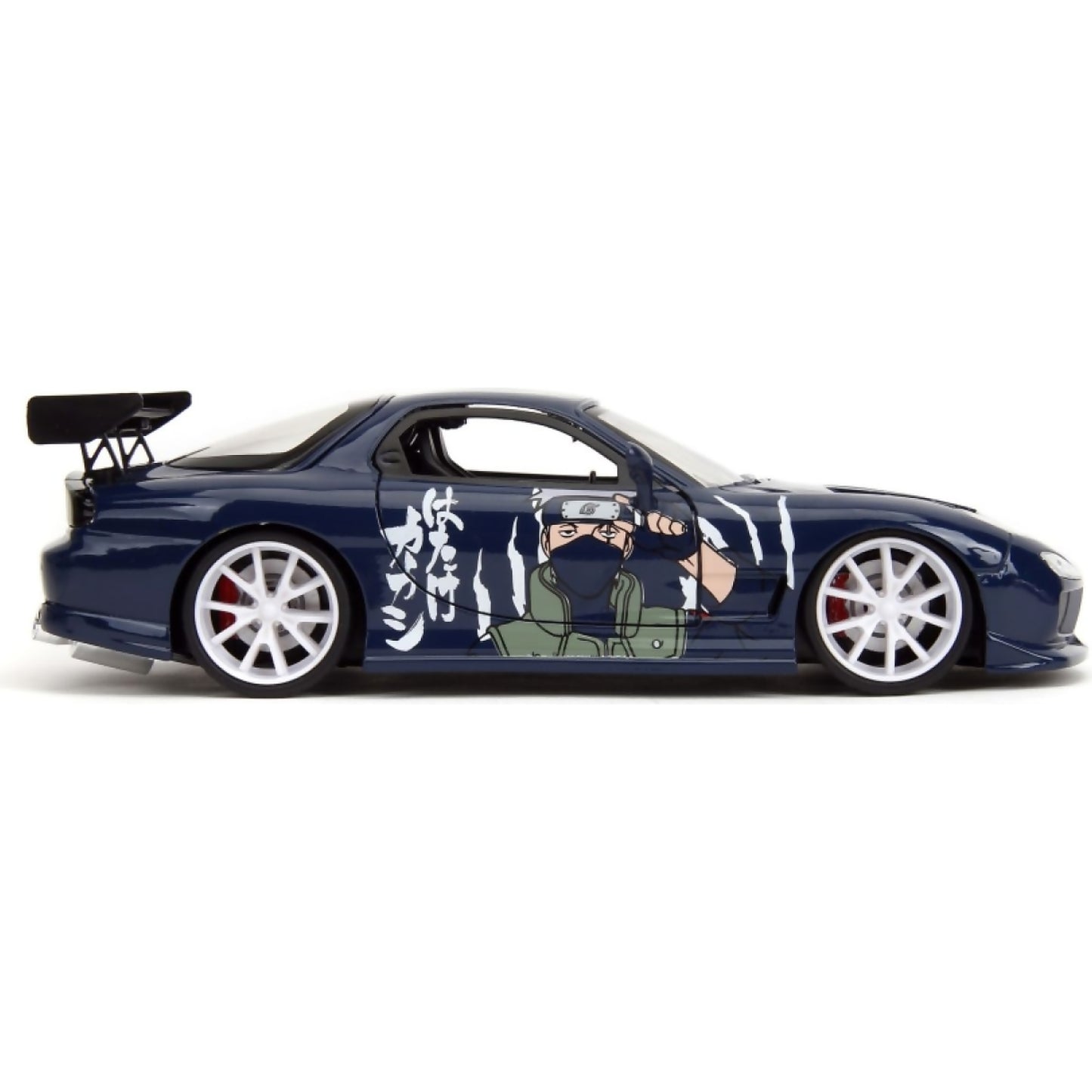 Jada Toys - 1993 Mazda RX-7 V2 with Naruto Shippuden Artwork & Kakashi Hatake Figure 1:24 Scale Diecast Vehicle & Figure Set