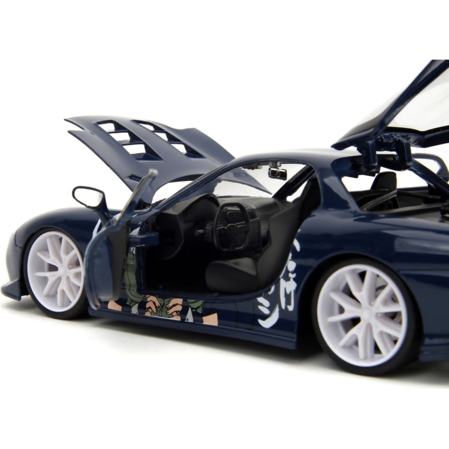 Jada Toys - 1993 Mazda RX-7 V2 with Naruto Shippuden Artwork & Kakashi Hatake Figure 1:24 Scale Diecast Vehicle & Figure Set