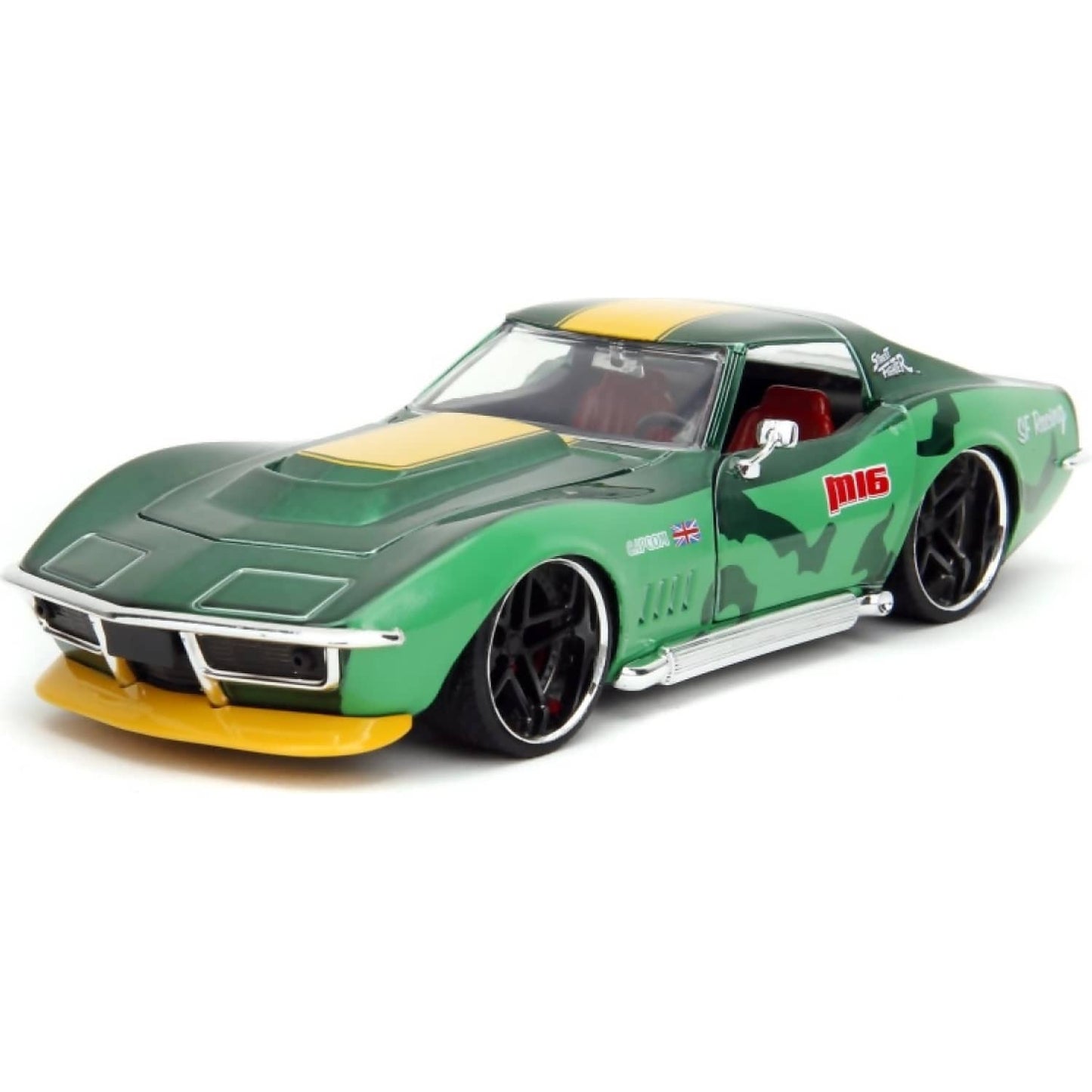 Jada Toys - Street Fighter1969 Chevrolet Corvette Stingray ZL1 with Cammy Figure 1:24 Scale Diecast Vehicle Figure Set