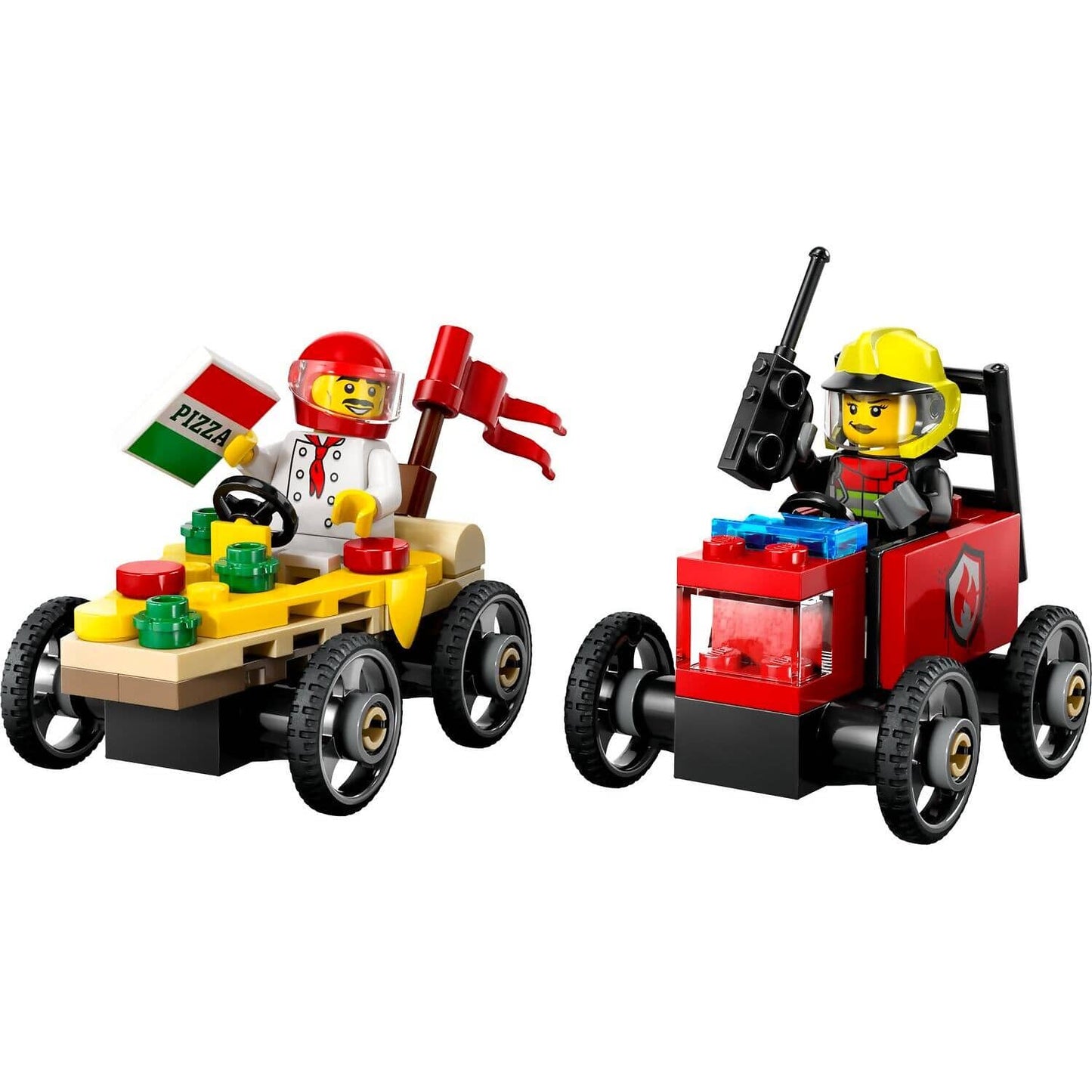 LEGO 60458 Pizza Vs. Fire Truck Race Car Pack - City