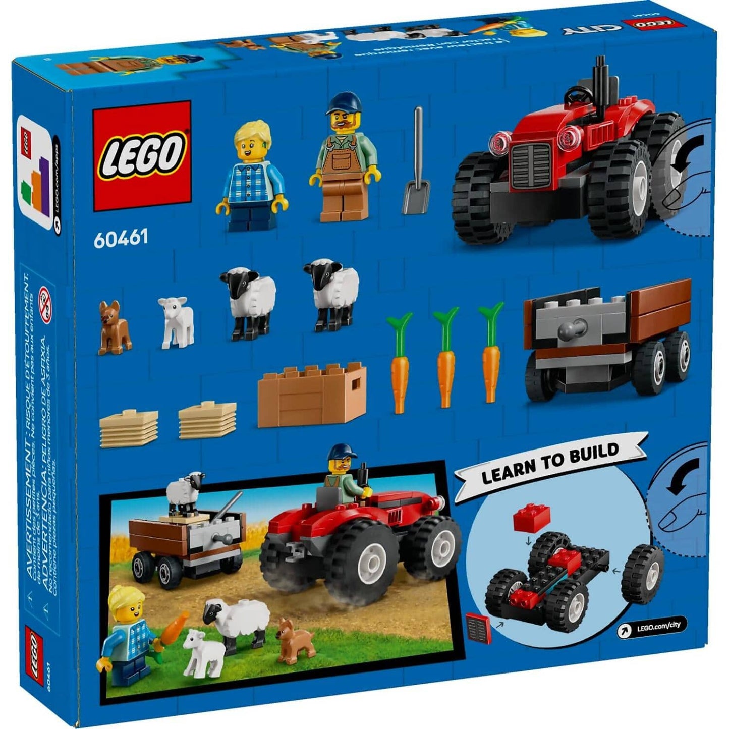 LEGO 60461 Red Farm Tractor With Trailer & Sheep - City 4+
