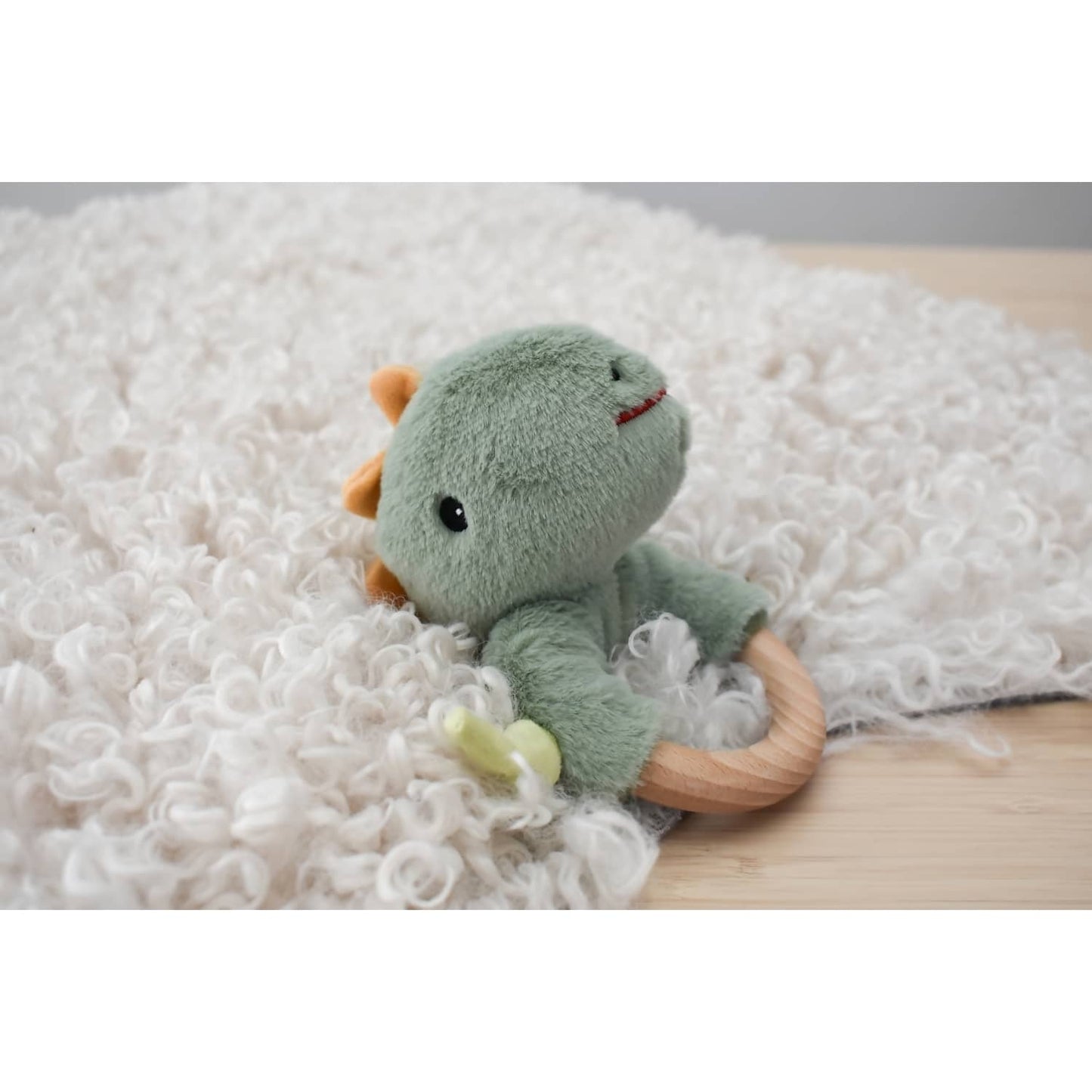Koala Dream - Snuggle Buddy Minty Dinosaur Wooden Ring Rattle