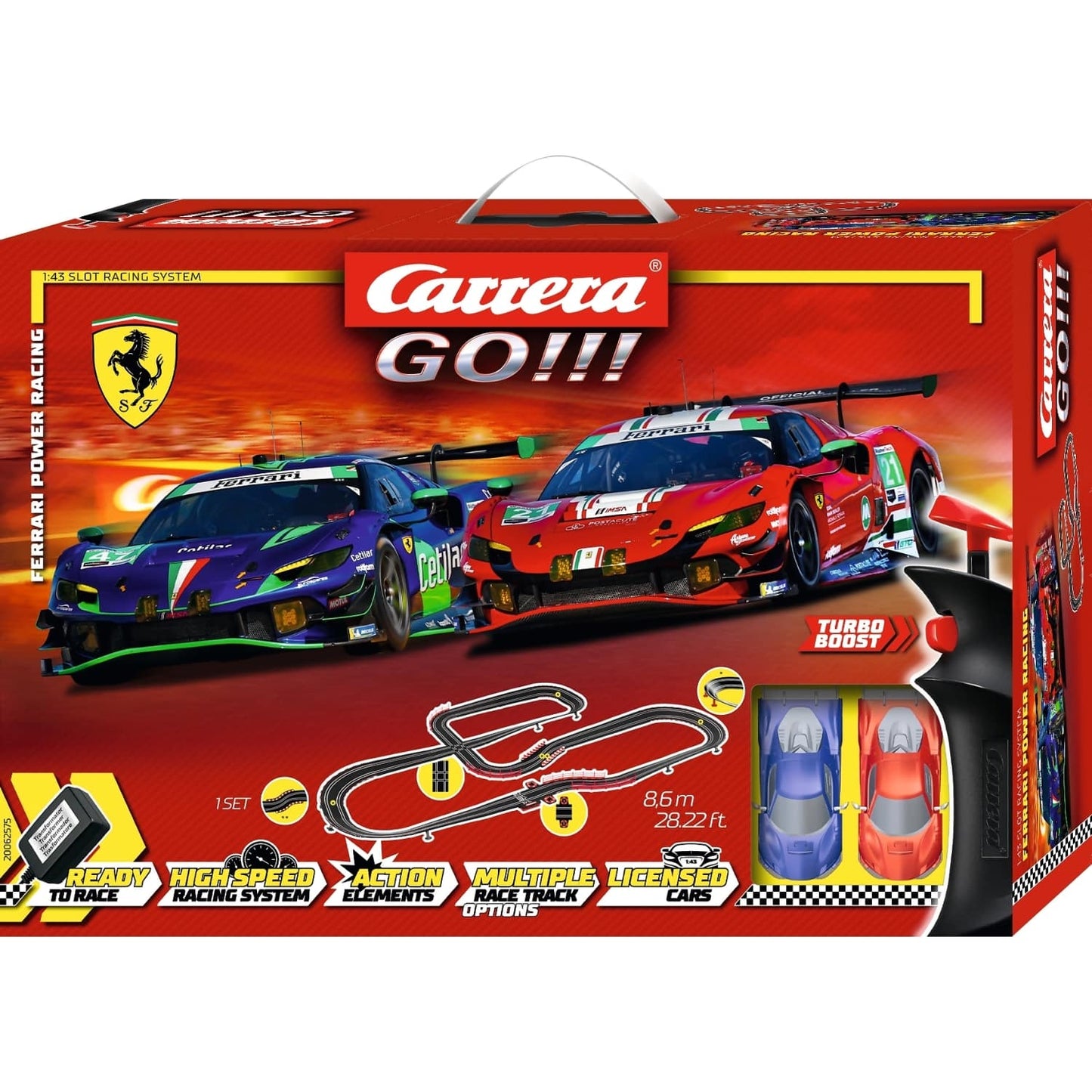 Carrera GO 1:43 - Ferrari Power Racing -Model No.20062575 - Slot Car Set