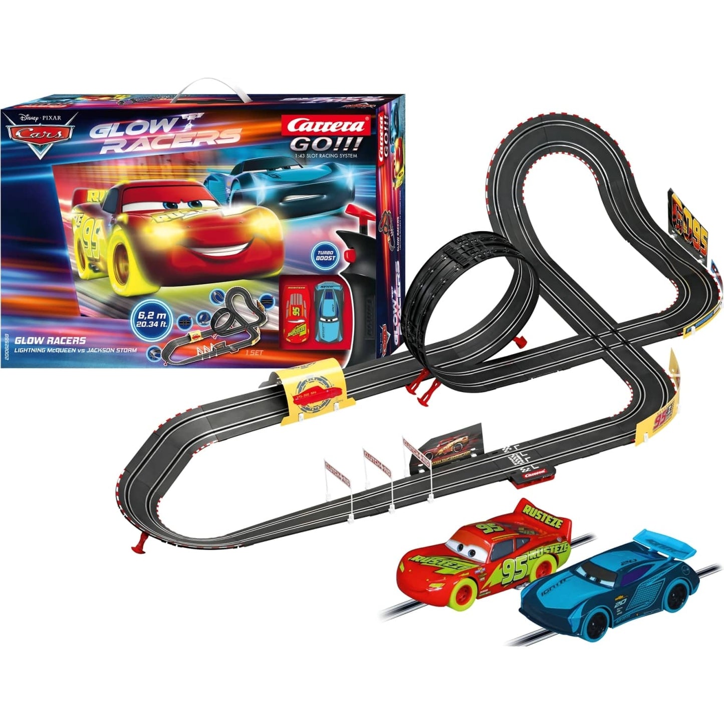 Carrera GO 1:43 - Disney·Pixar Cars Glow Racers - Model No.20062559 - Slot Car Set