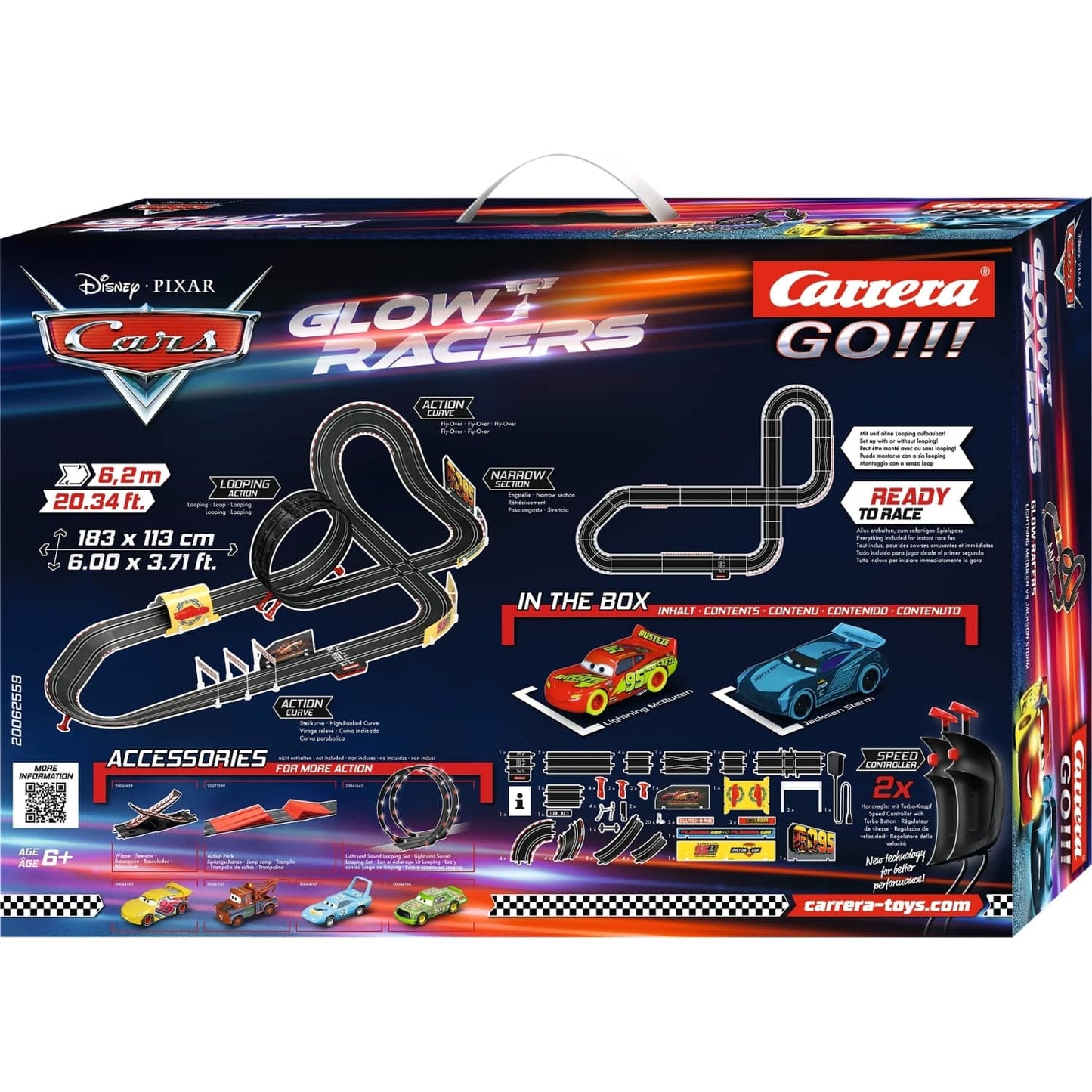 Carrera GO 1:43 - Disney·Pixar Cars Glow Racers - Model No.20062559 - Slot Car Set