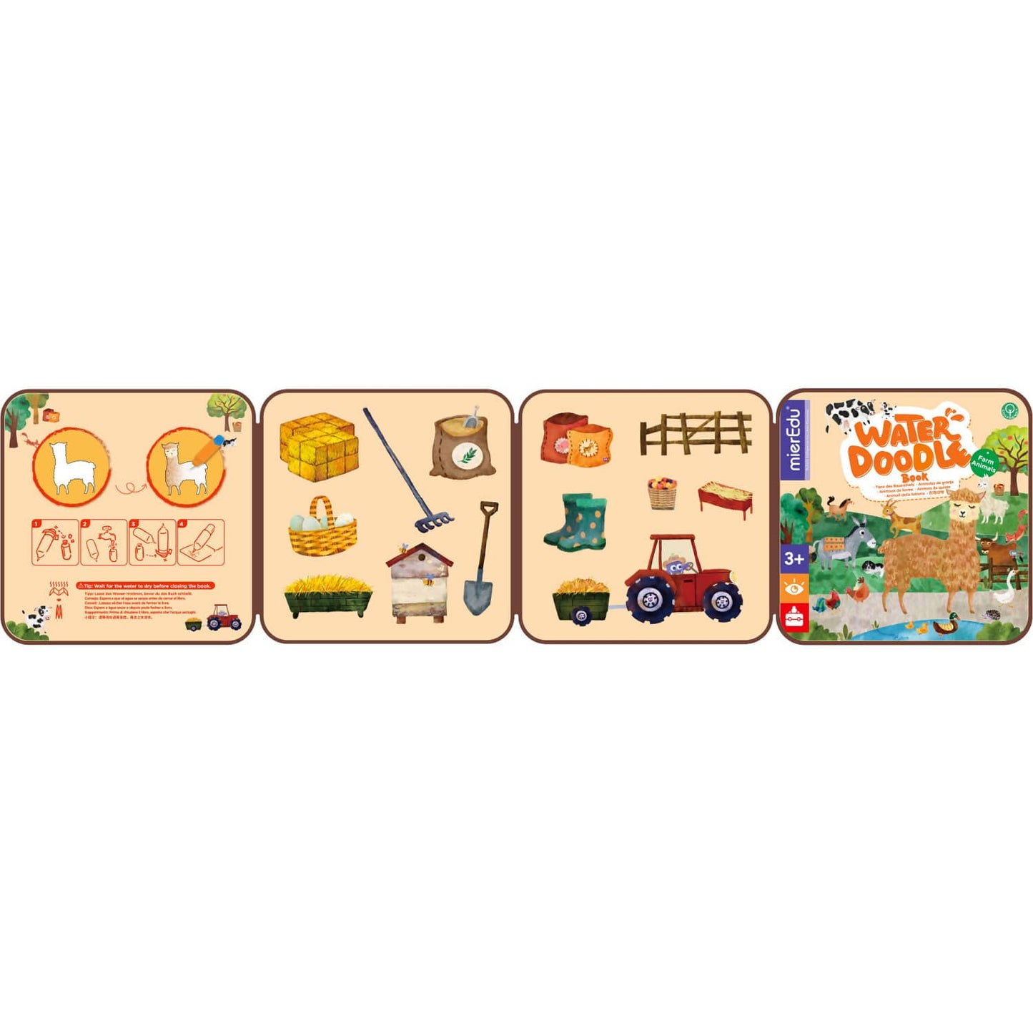 Mieredu - Water Doodle Book Farm Animals