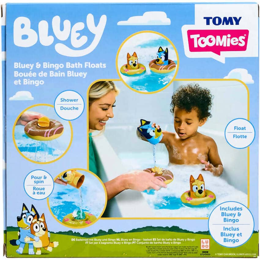 Tomy -  Toomies - Splash & Float Bluey & Bingo 2-in-1 Water Toys