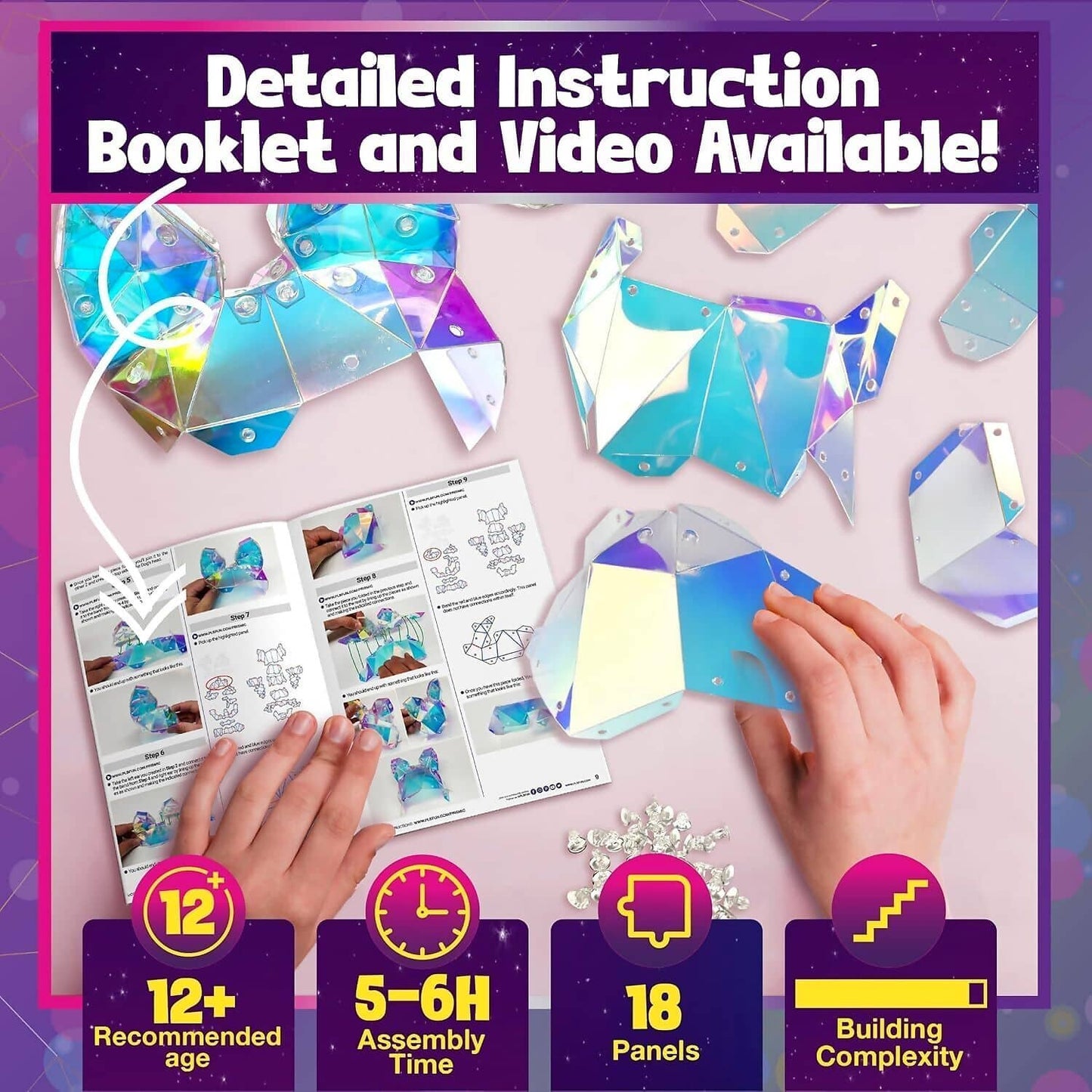 Purple Ladybug - Prismic Dog Lantern 3D Shape Puzzle Kit