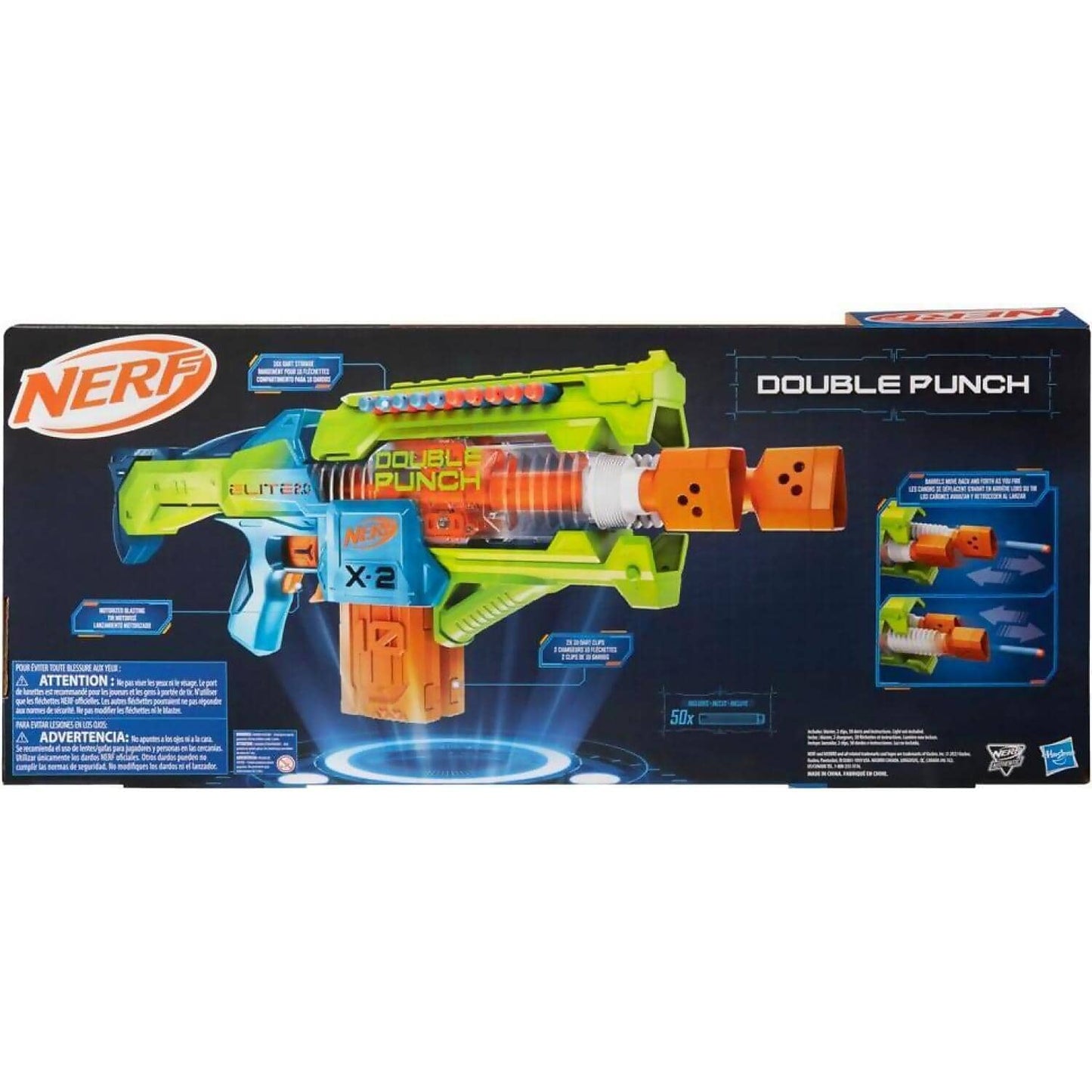 Nerf - Elite 2.0 Double Punch Dart Blaster - Hasbro