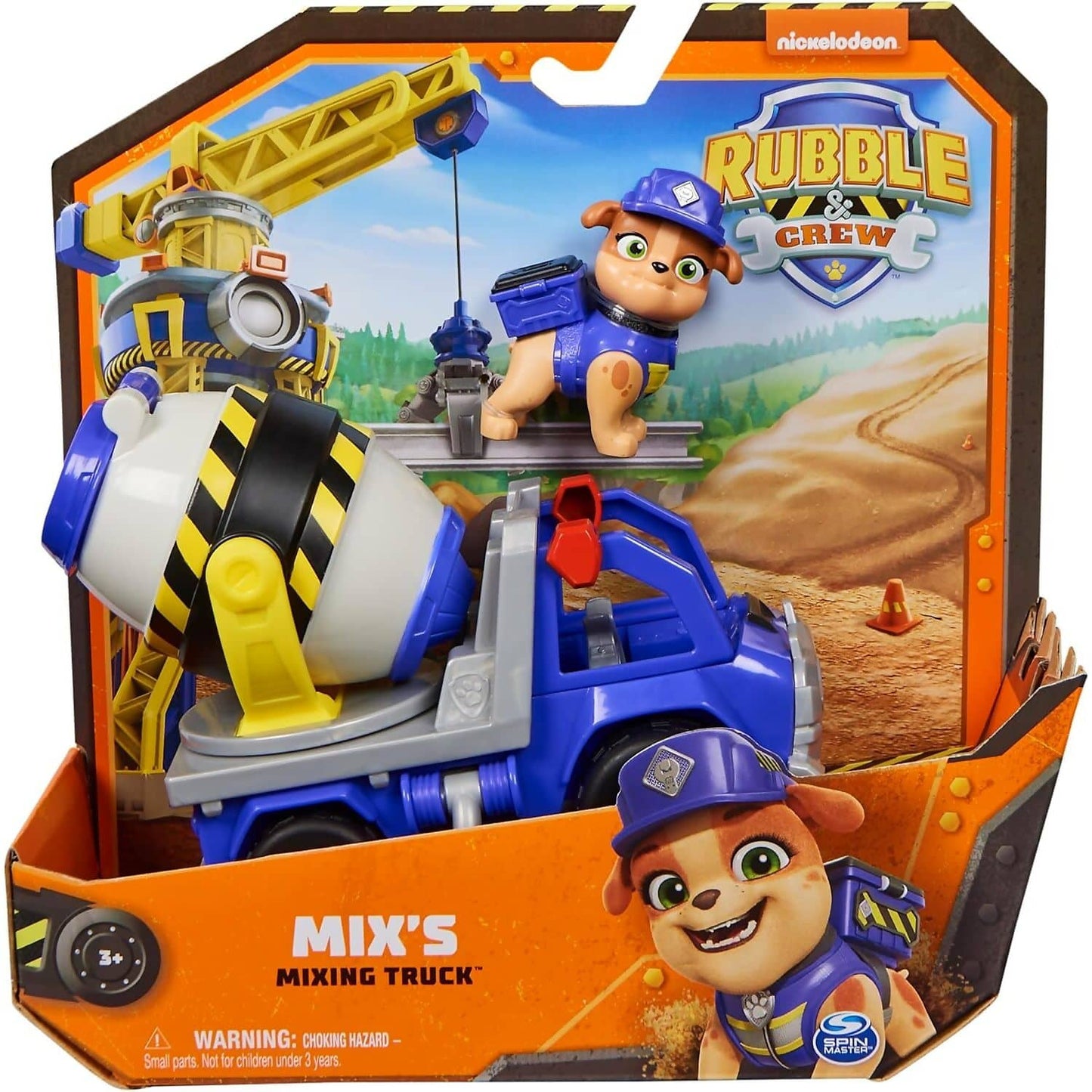 Paw Patrol - Rubble & Crew Mix’s Cement Mixer Toy Truck - Spin Master