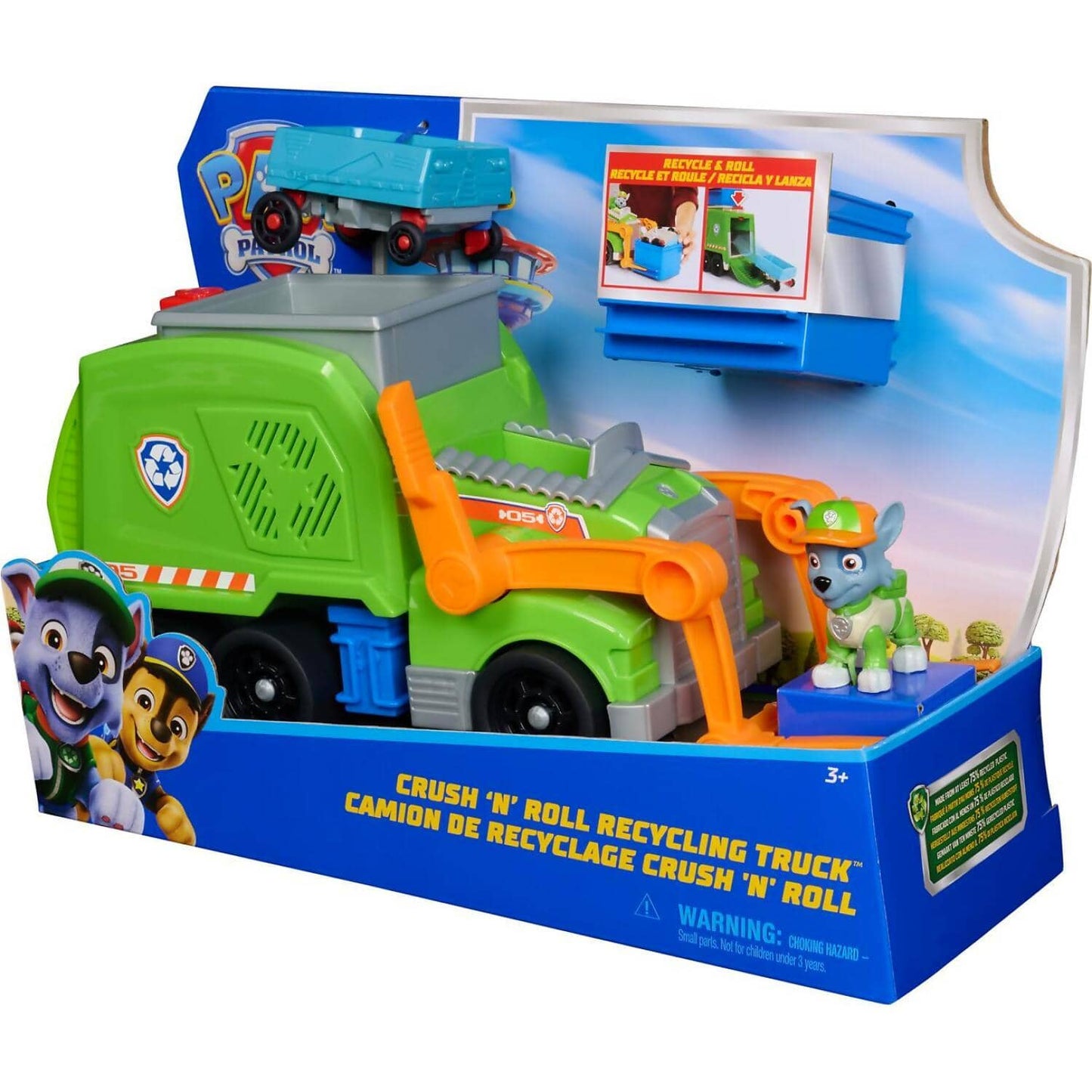 Paw Patrol - Sustainable Crush N Roll Recycling Truck With Rocky - Spin Master