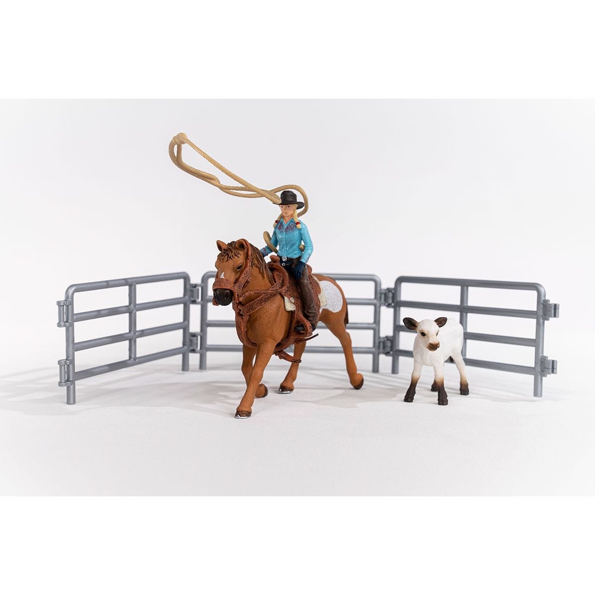 Schleich - Cowgirl Team Roping Fun Animal Playset