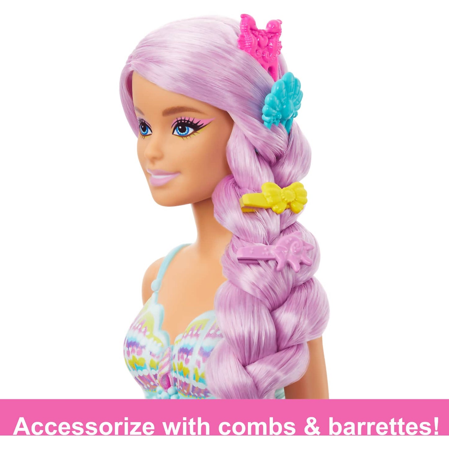 Barbie - Mermaid Doll With 7-inch-long Fantasy Hair & Accessories For Styling Play