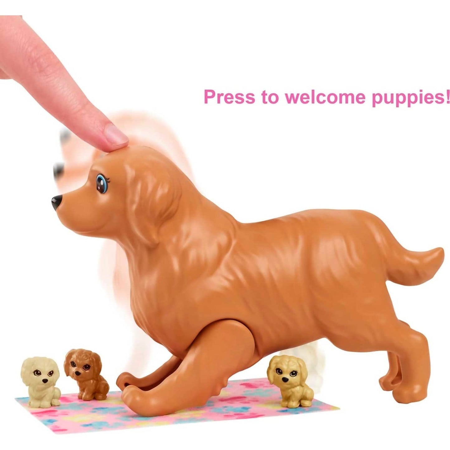 Barbie - Newborn Pups Playset With Blonde Doll Mommy Dog And 3 Puppies