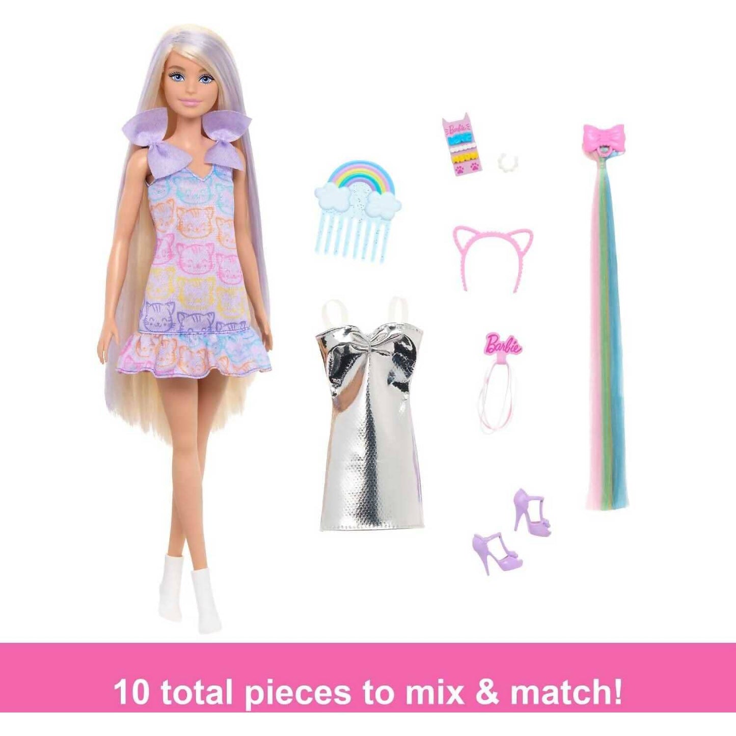 Barbie - Fun & Fancy Doll & Accessories Blonde Fashion Doll With Extra-long Hair & 2 Looks