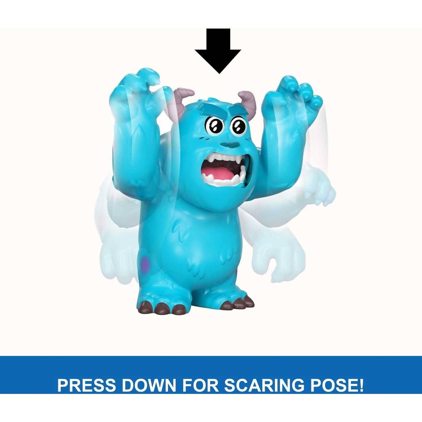 Disney Pixar- Click Figs Sulley Monsters Inc James P Sullivan Small Movie Toy With Pop Up Action Move