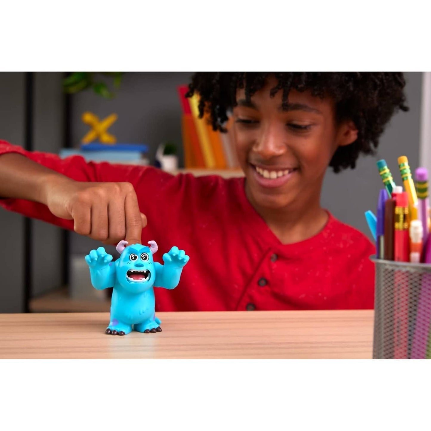 Disney Pixar- Click Figs Sulley Monsters Inc James P Sullivan Small Movie Toy With Pop Up Action Move