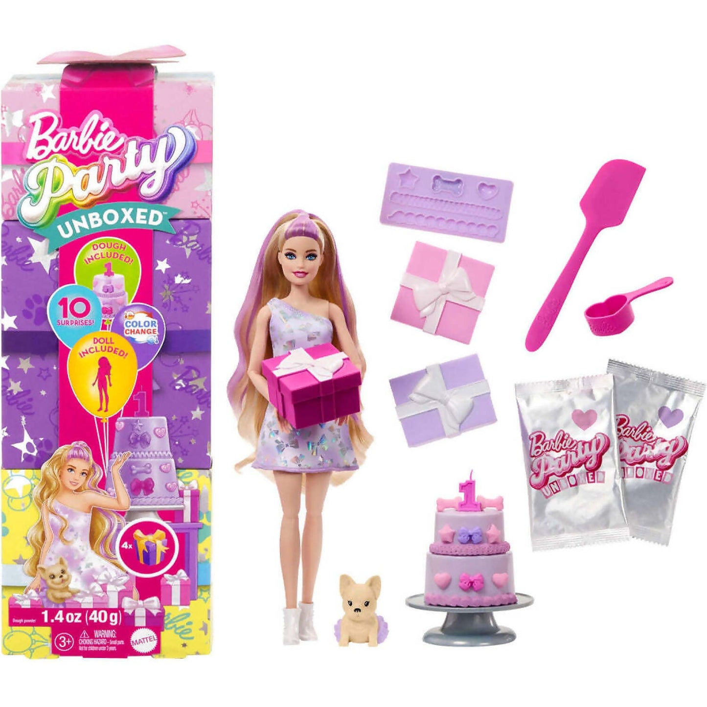 Barbie - Party Unboxed Doll & Accessories Pet Birthday Series