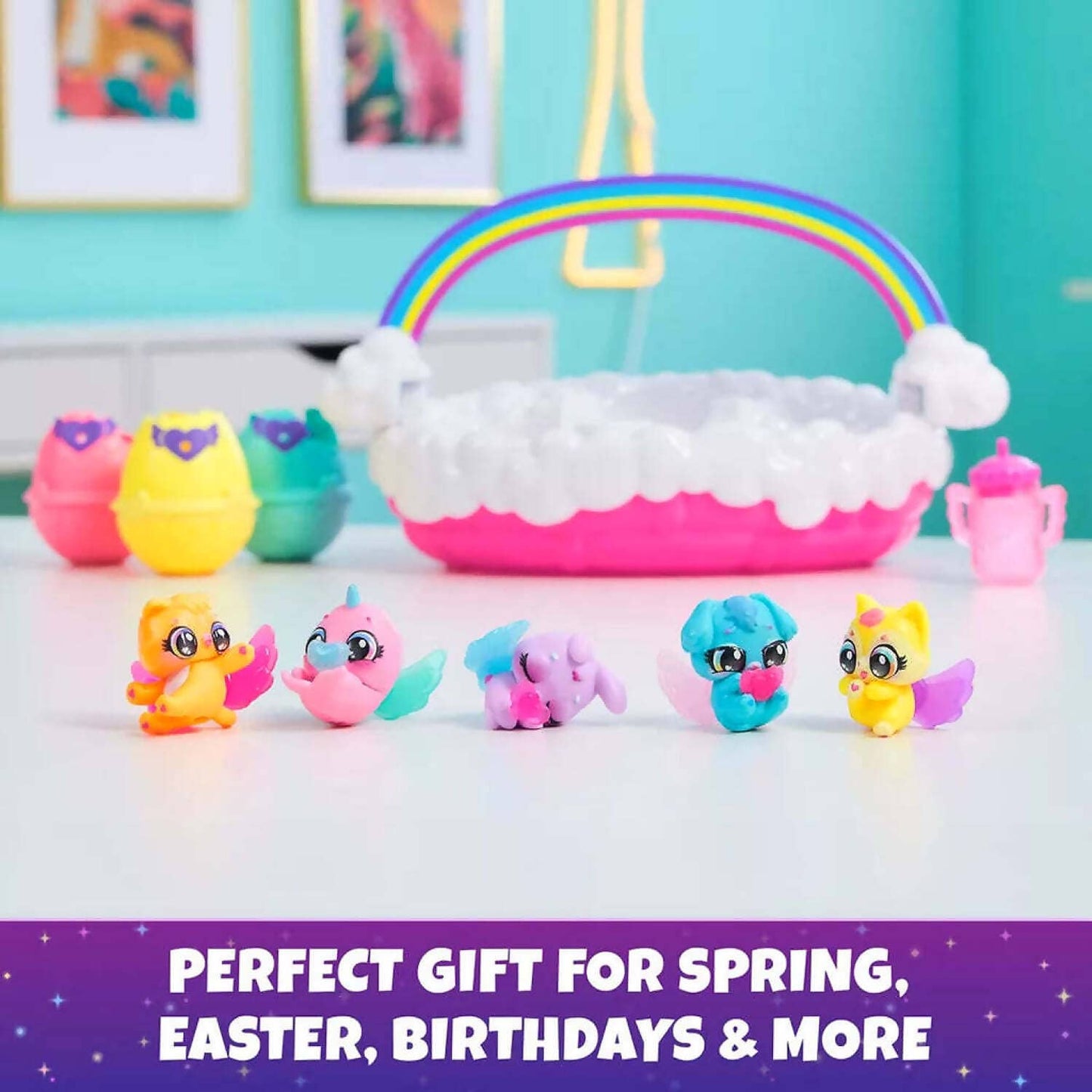 Hatchimals Alive! - Neon Rainbow Spring Basket