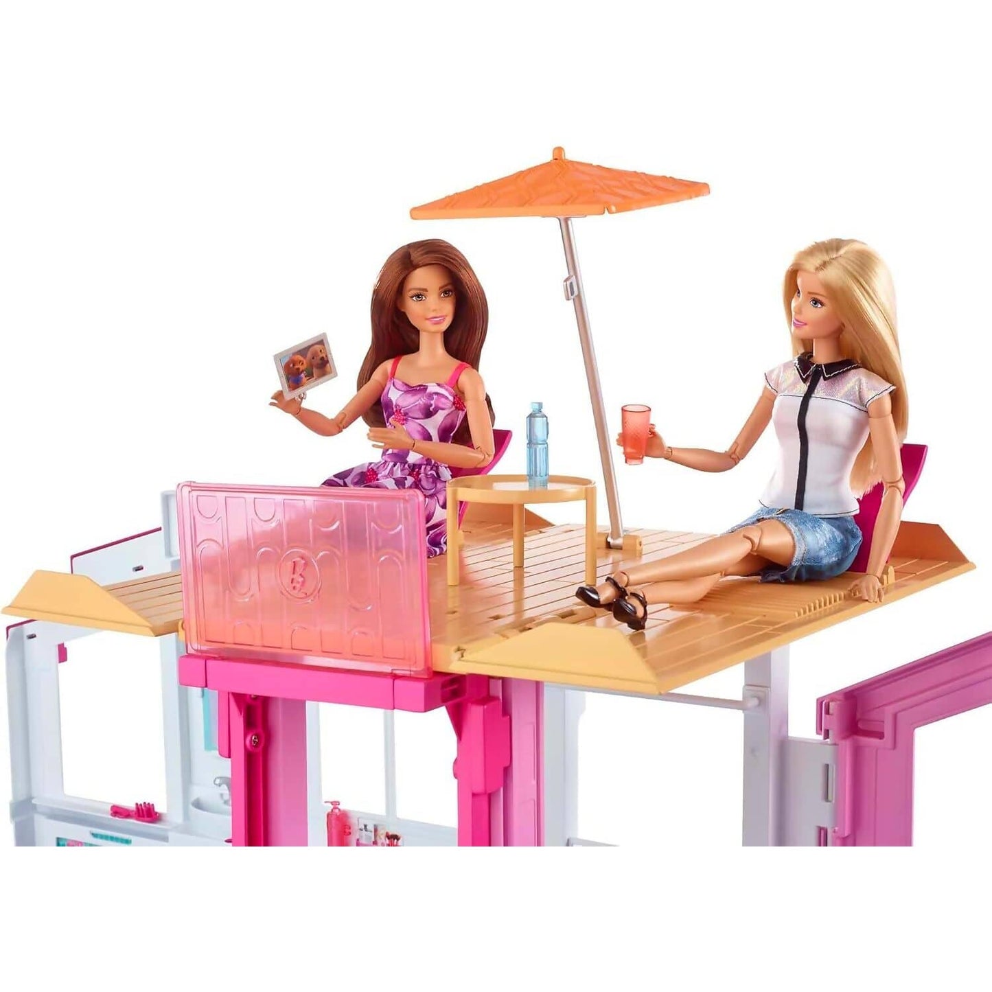 Barbie - 3-story Townhouse Dollhouse With Elevator Swing Chair Furniture And Accessories - Mattel