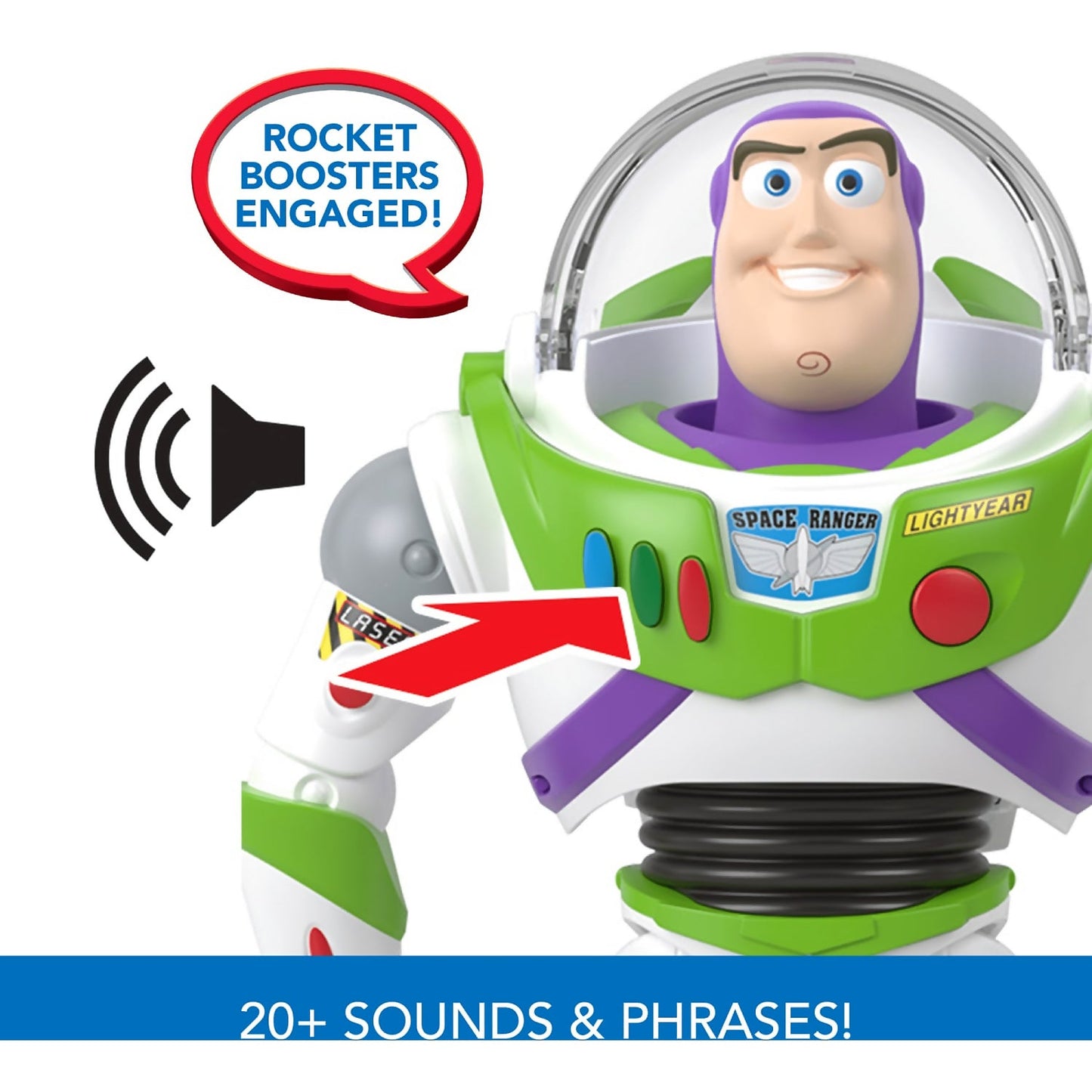 Disney Pixar - Toy Story Buzz Lightyear 10-inch Action Figure Toy With Rocket & Sounds - Mattel