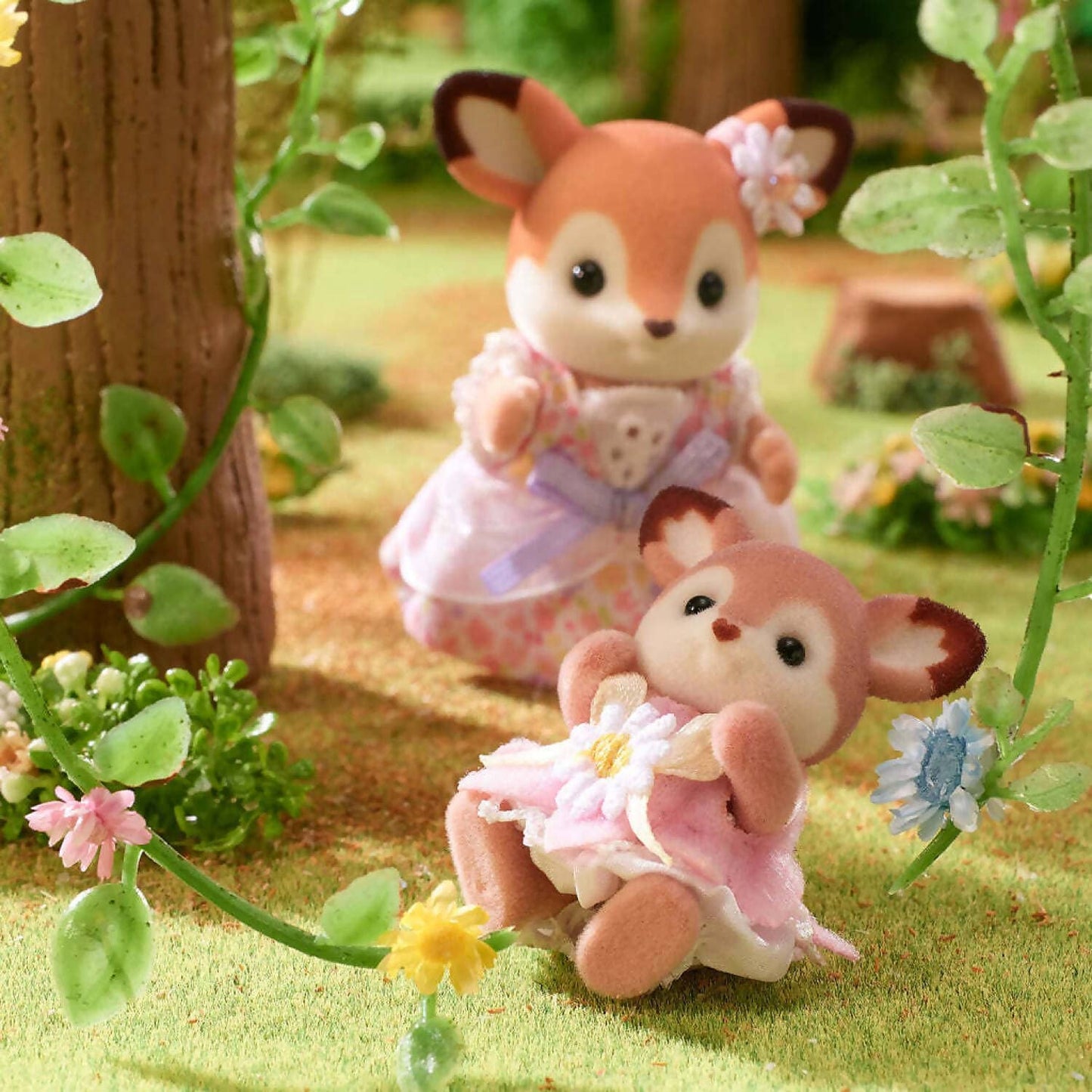 Sylvanian Families - Deer Babies Floral Swing Set Animal Doll Playset