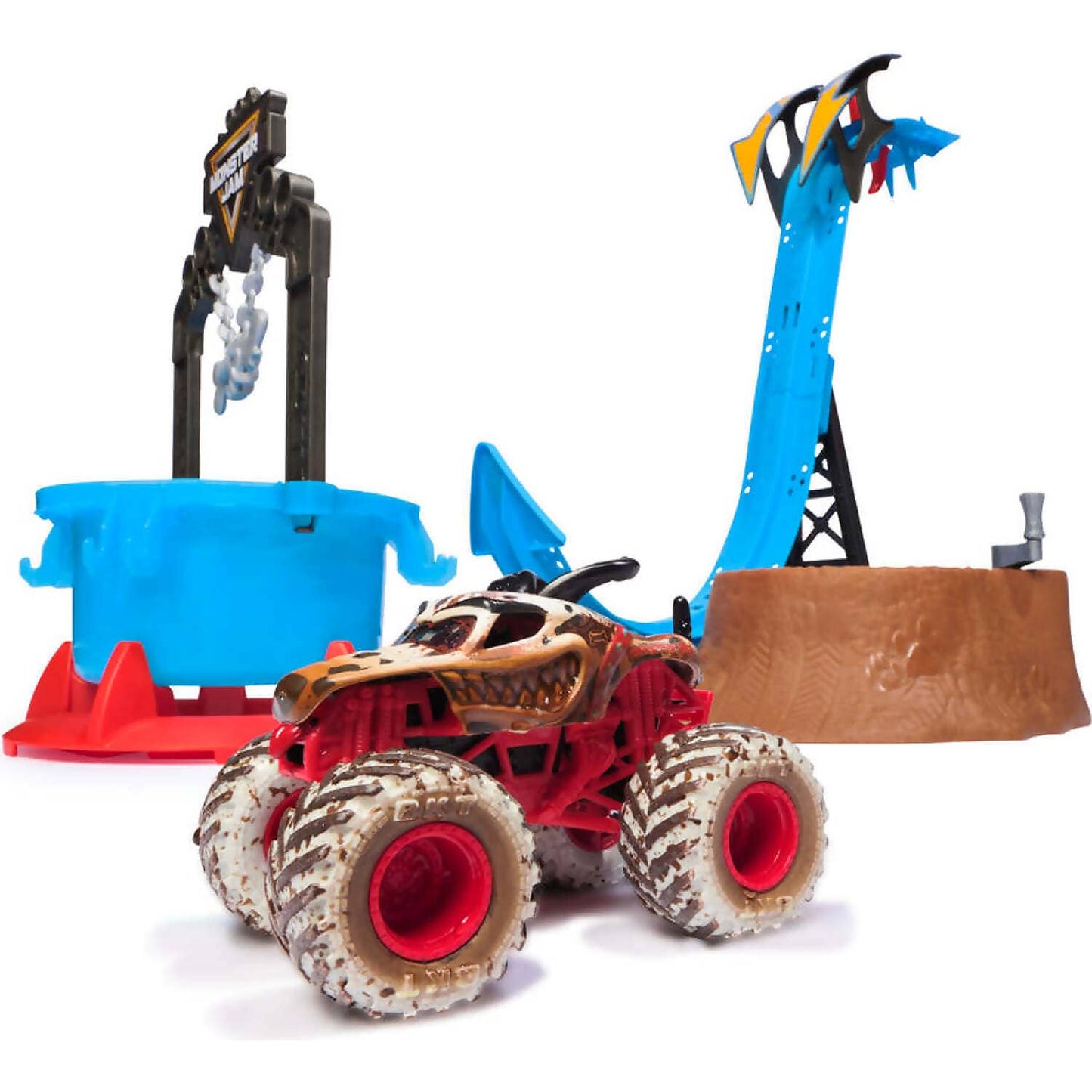 Monster Jam - 1:64 Mud Blasters Dunk Tank Playset - Monster Mutt Dalmation - Spin Master