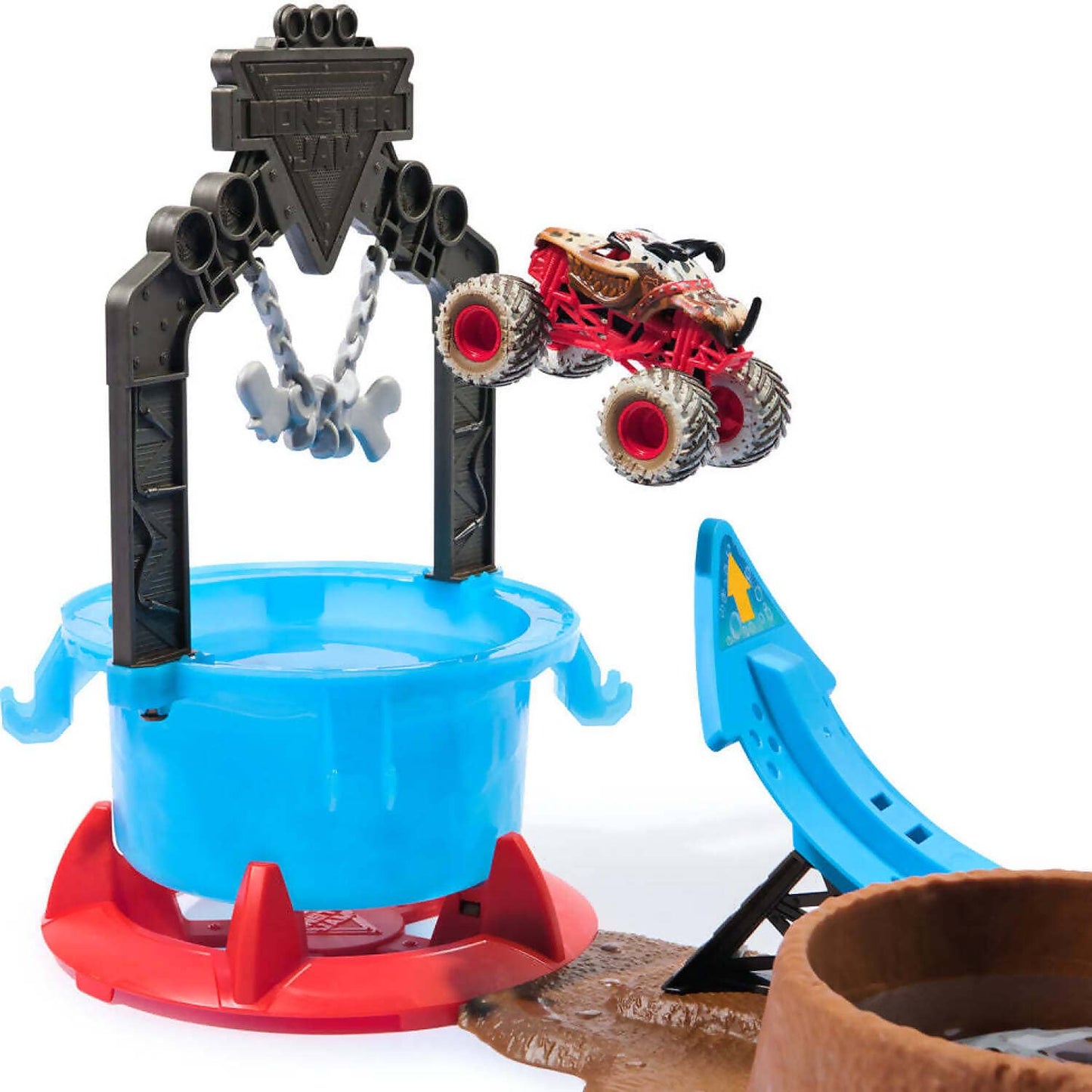 Monster Jam - 1:64 Mud Blasters Dunk Tank Playset - Monster Mutt Dalmation - Spin Master