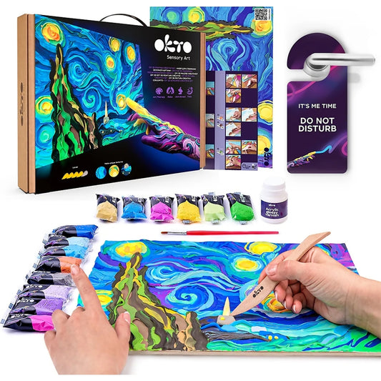 OKTO Sensory Art - DIY 3D Painting Creative Set Starry Night 30cm x 40cm