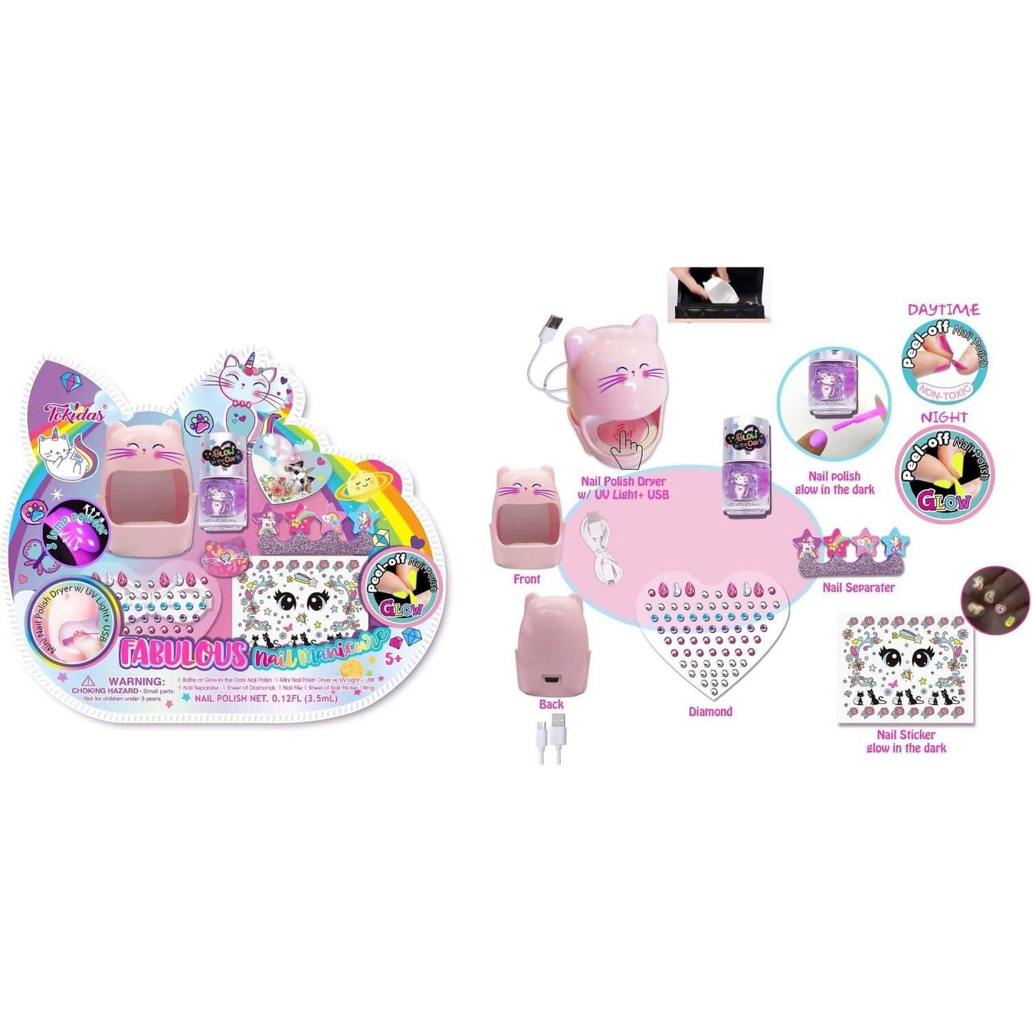 Cotton Candy - Tokidas Fabulous Nail Manicure Cat Set
