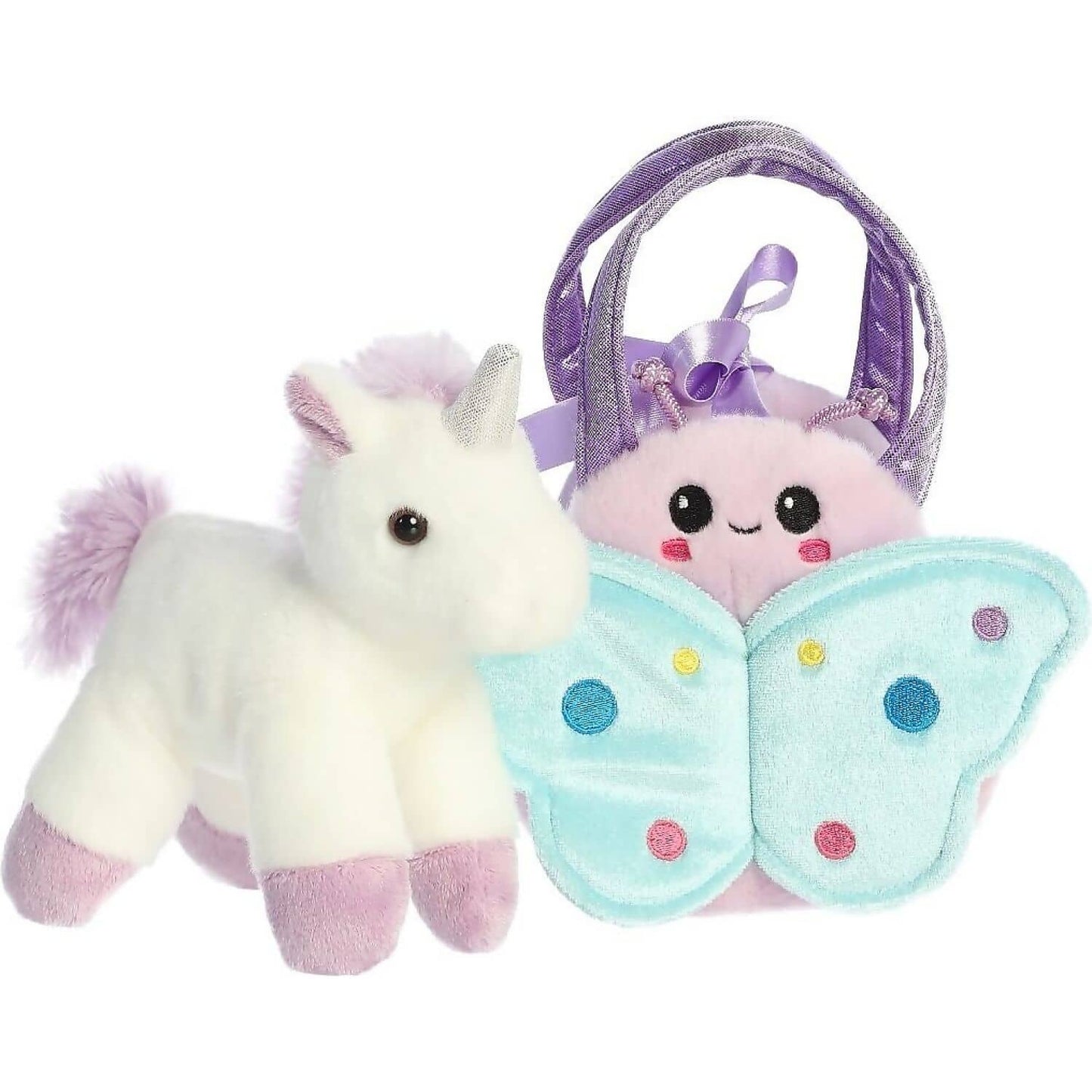Cotton Candy - Fancy Pals Unicorn With Butterfly Bag
