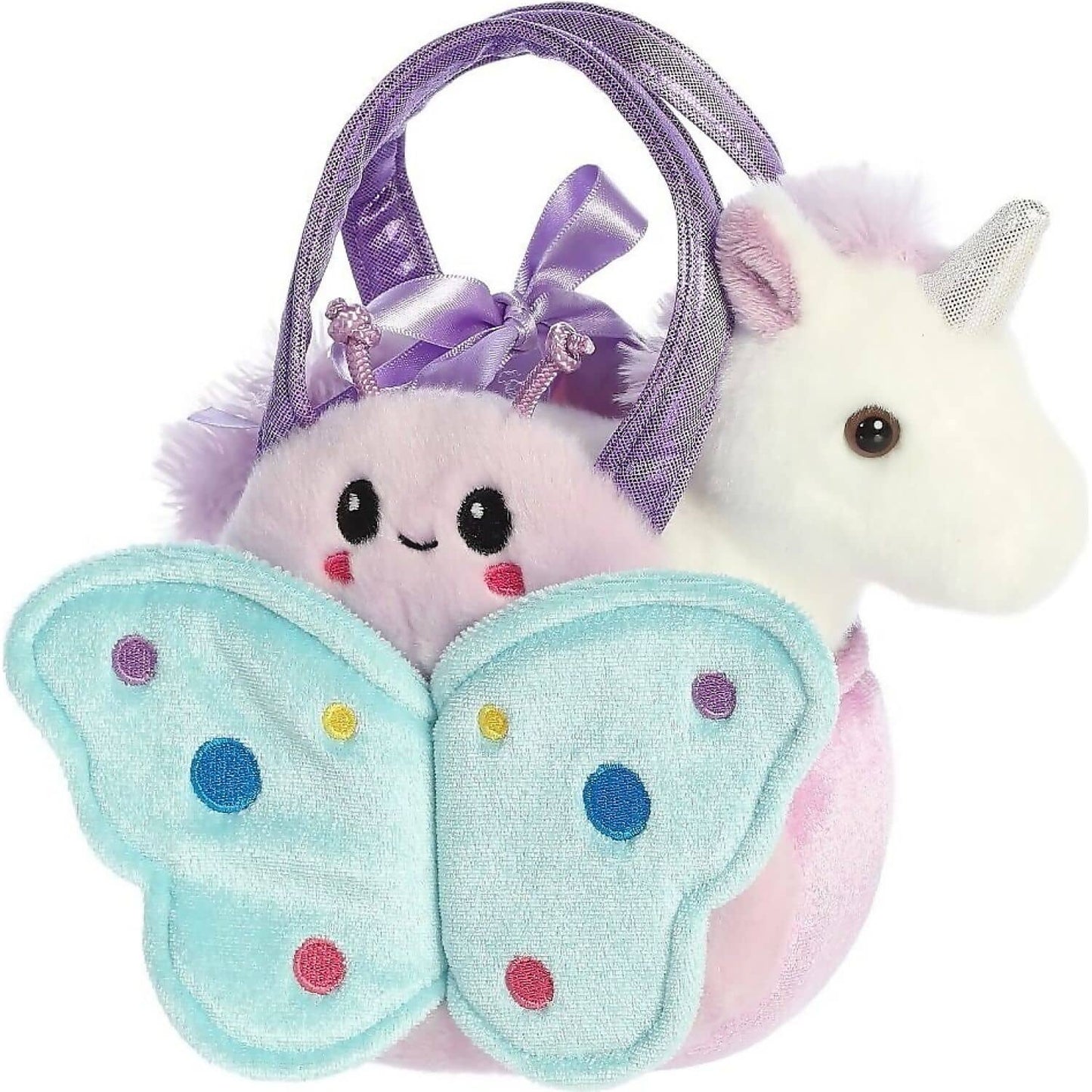 Cotton Candy - Fancy Pals Unicorn With Butterfly Bag