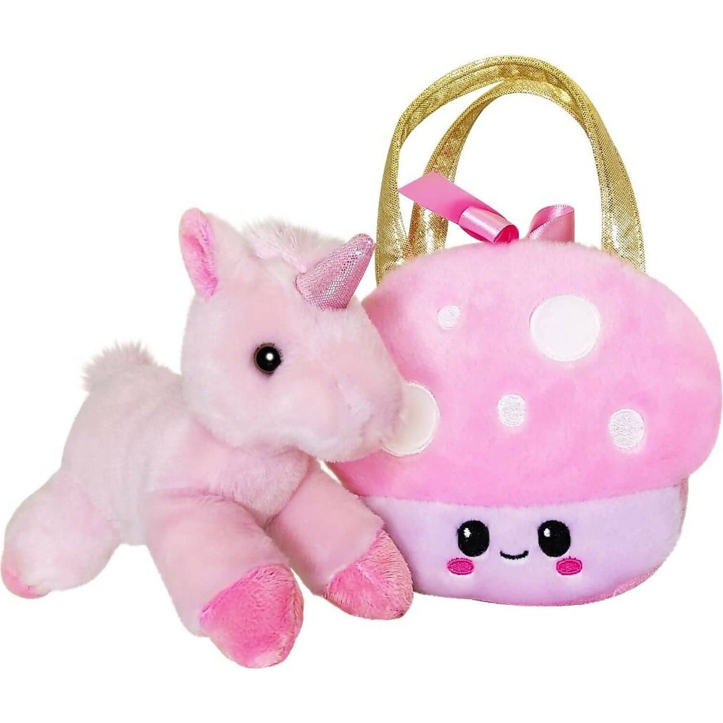 Cotton Candy - Fancy Pals Pink Unicorn With Mushroom Bag