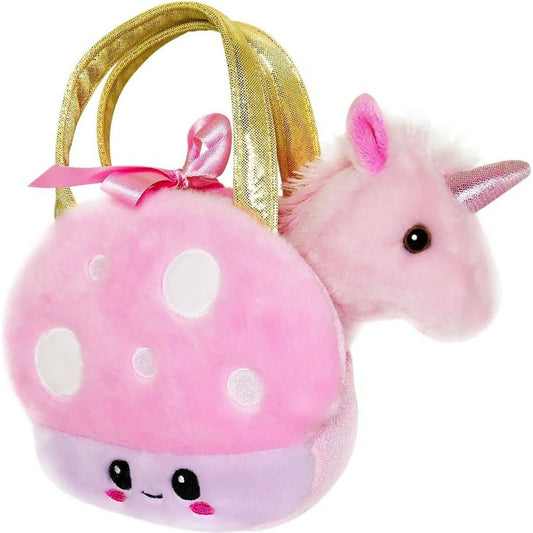 Cotton Candy - Fancy Pals Pink Unicorn With Mushroom Bag